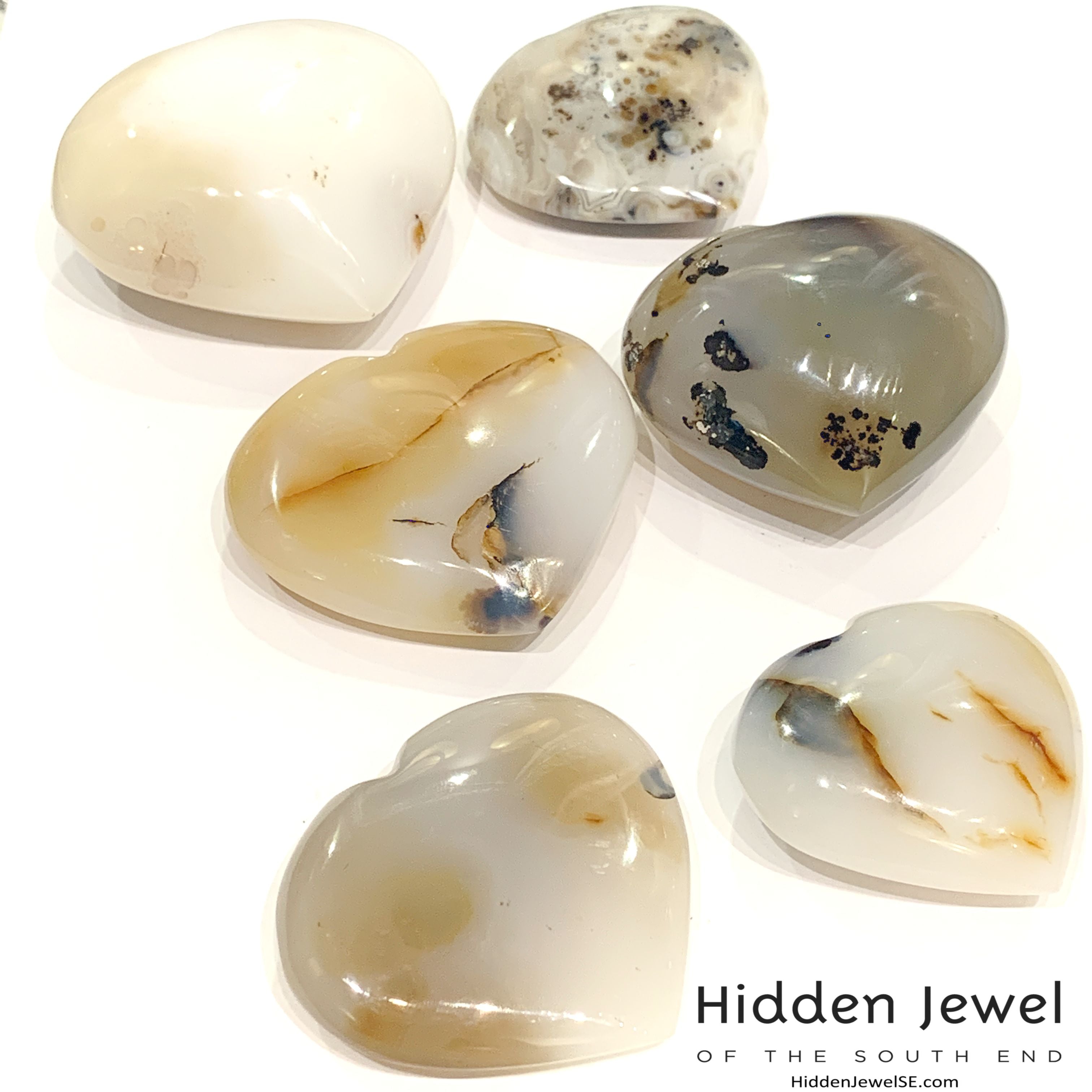 Agate Madagascar Gemstone Hearts, gemstone carvings