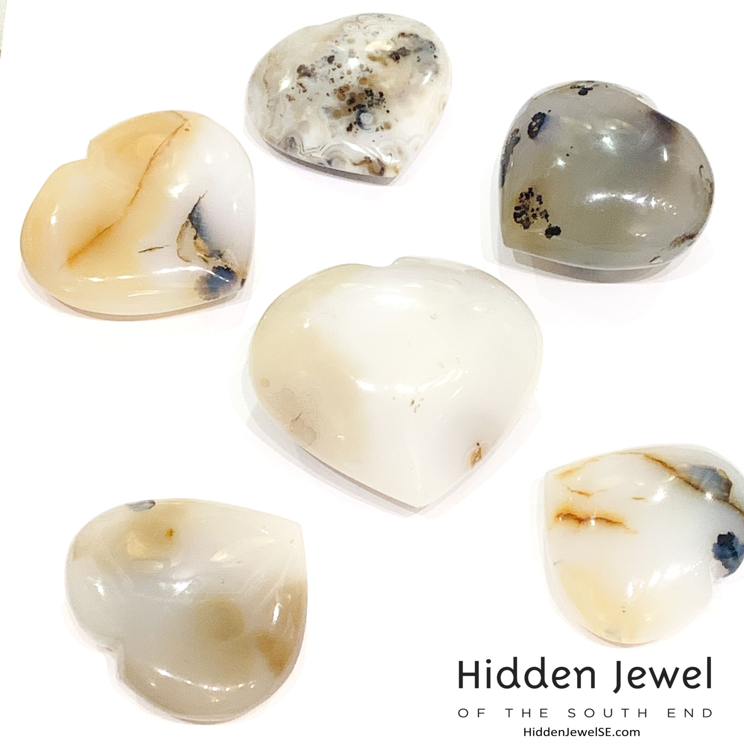 Agate Madagascar Gemstone Hearts, gemstone carvings