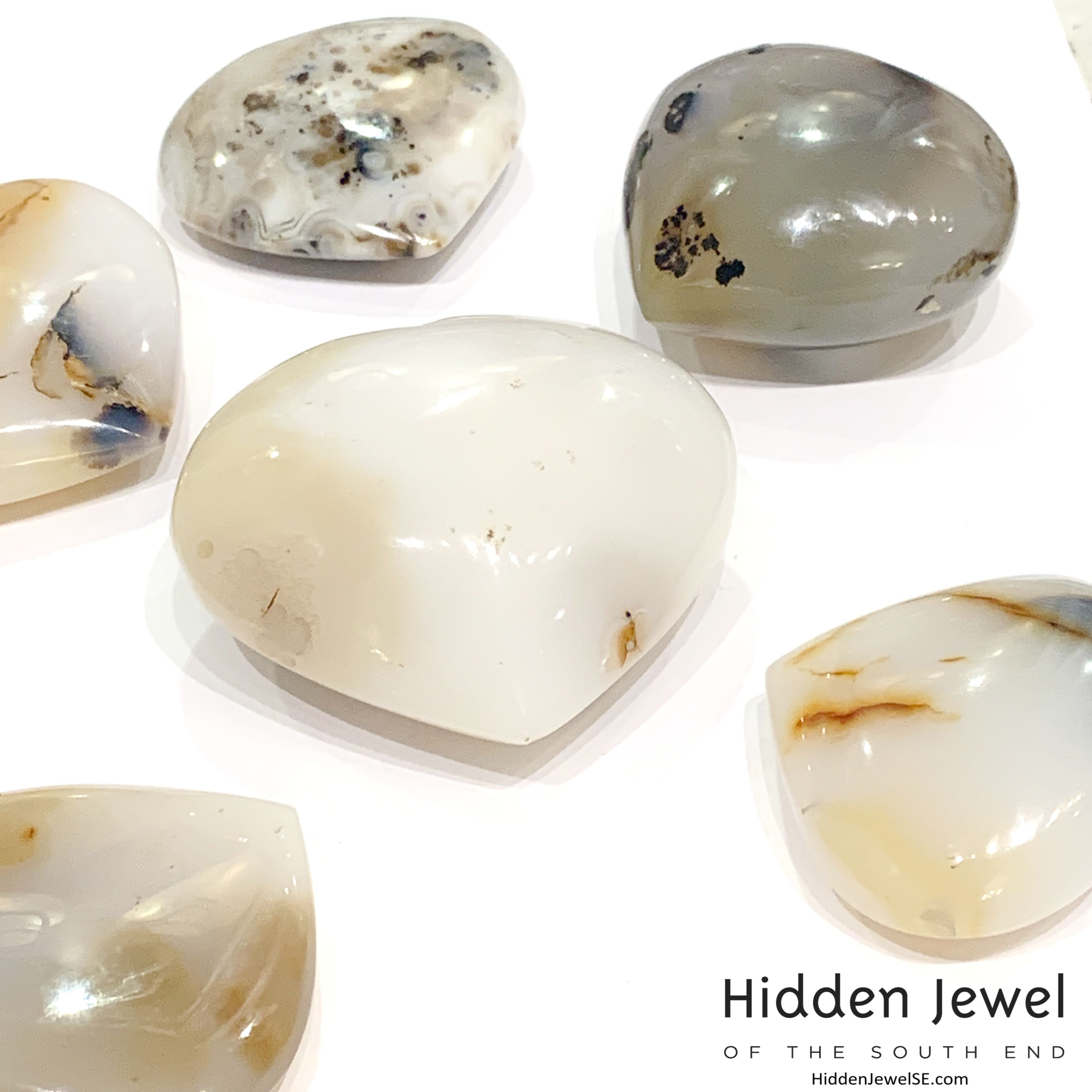 Agate Madagascar Gemstone Hearts, gemstone carvings