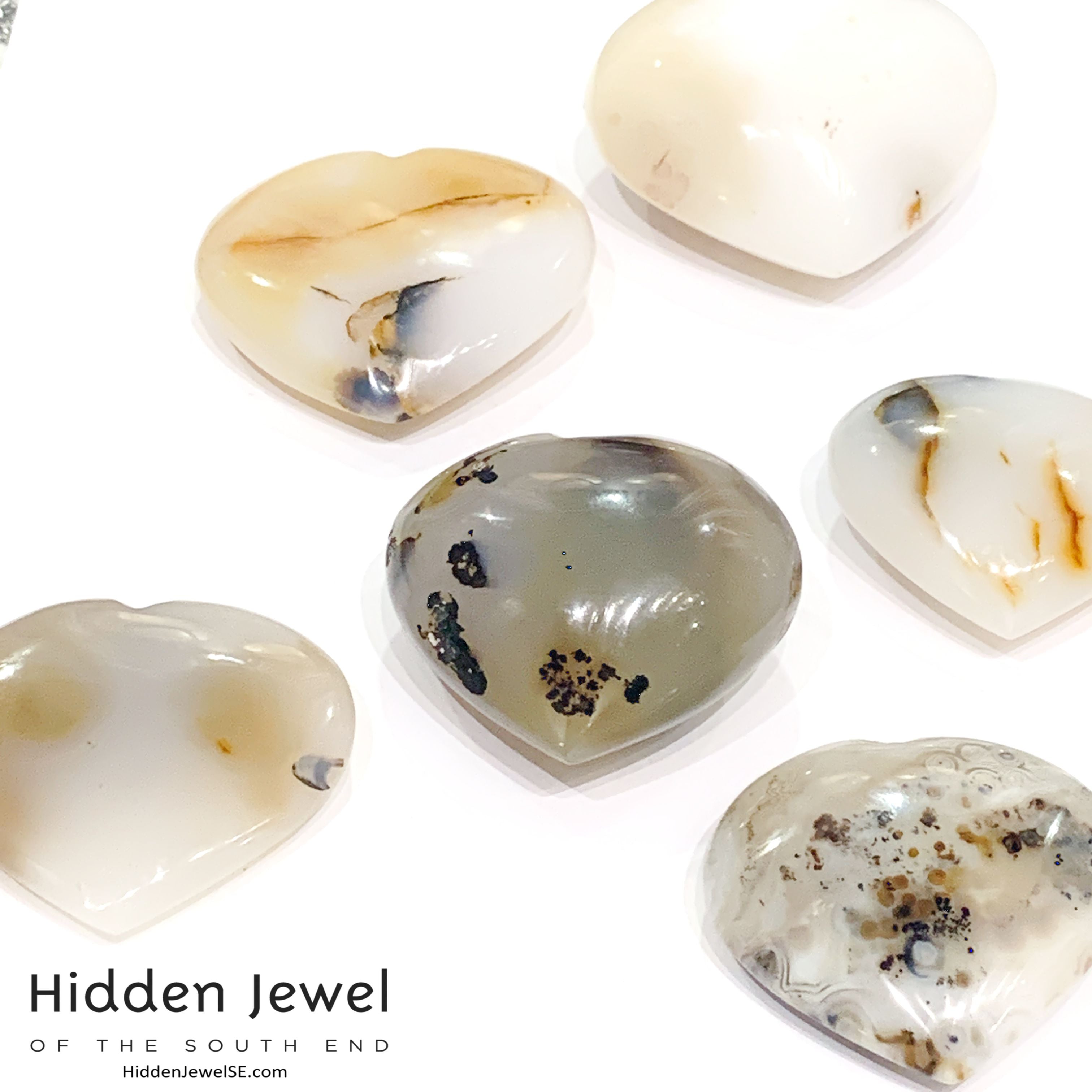 Agate Madagascar Gemstone Hearts, gemstone carvings