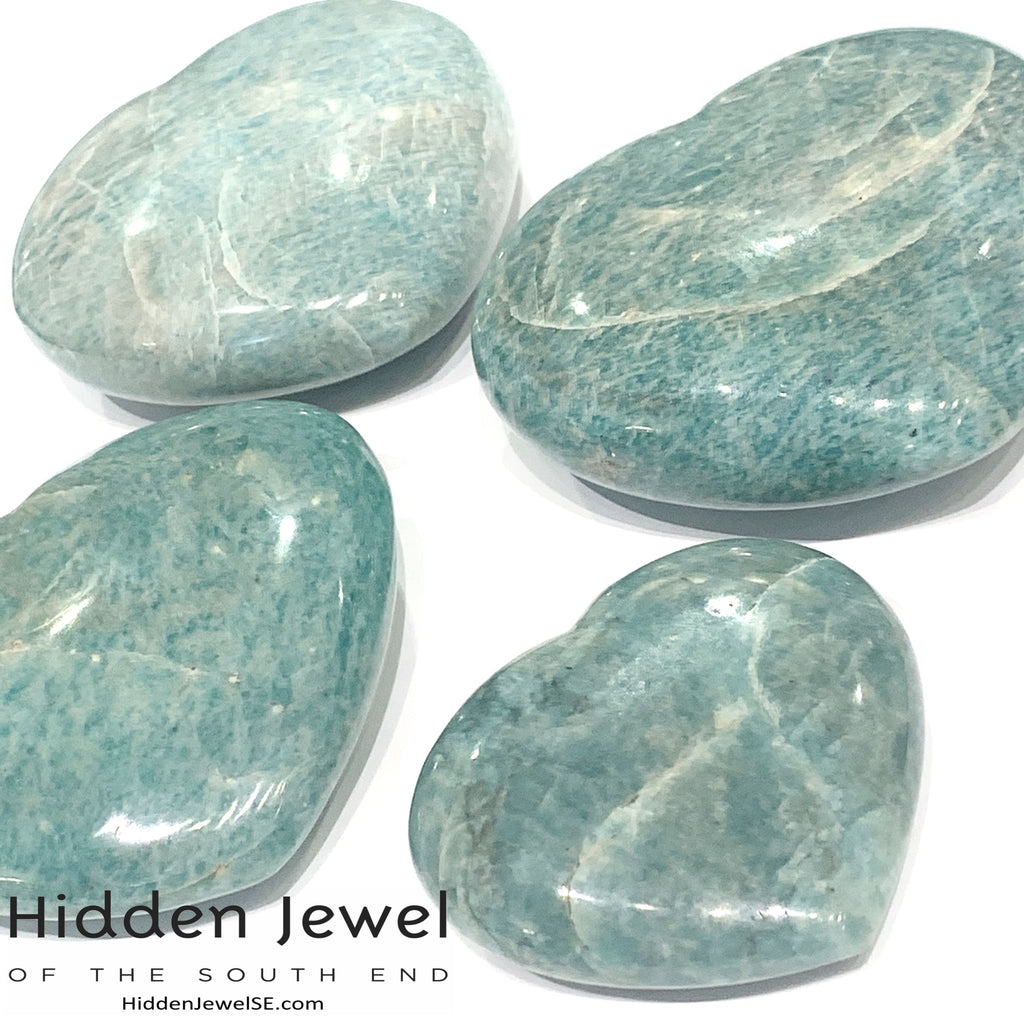 Amazonite gemstones hearts