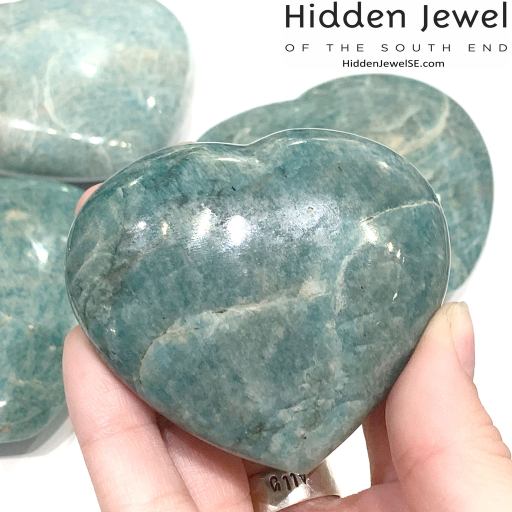 Amazonite gemstones hearts
