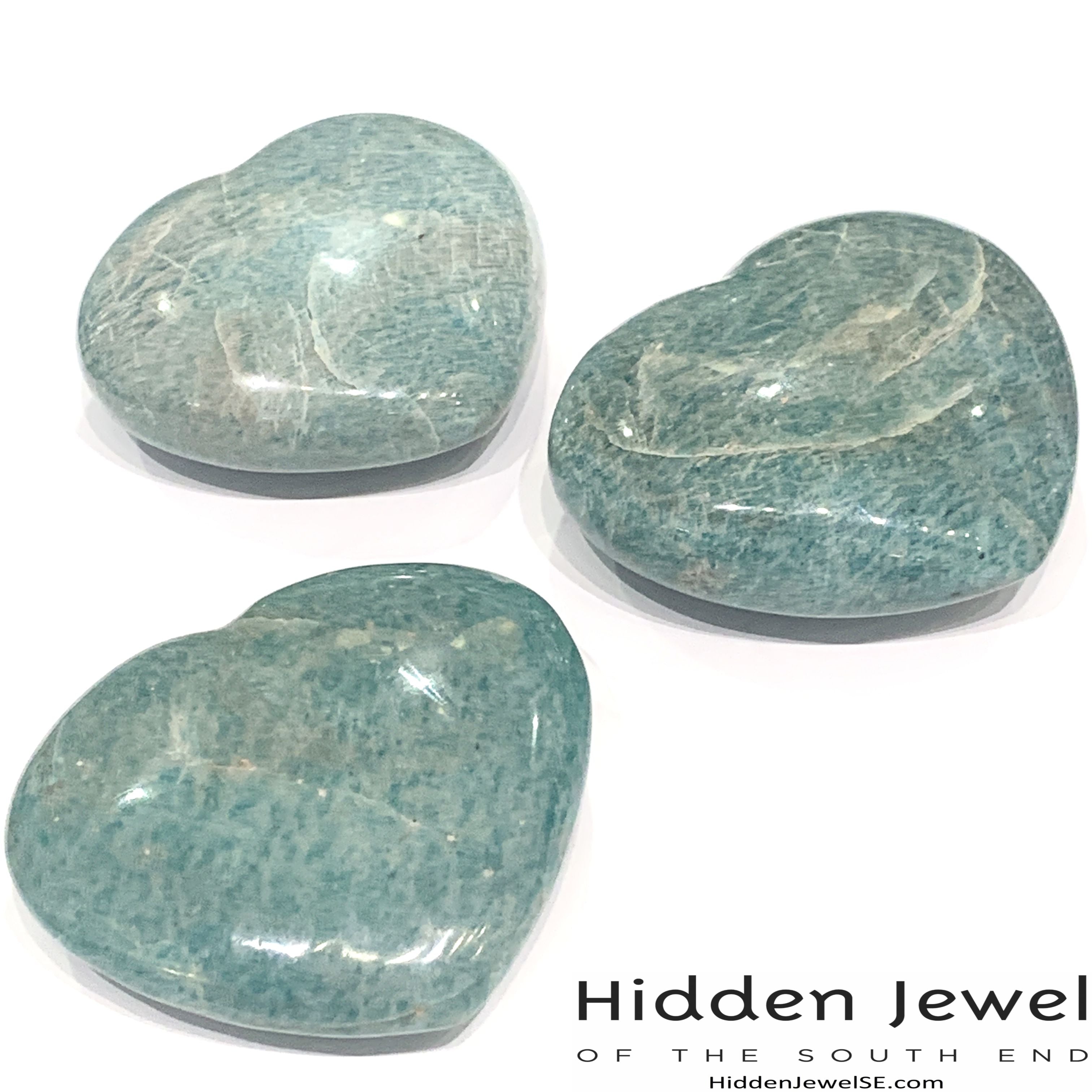 Amazonite gemstones hearts