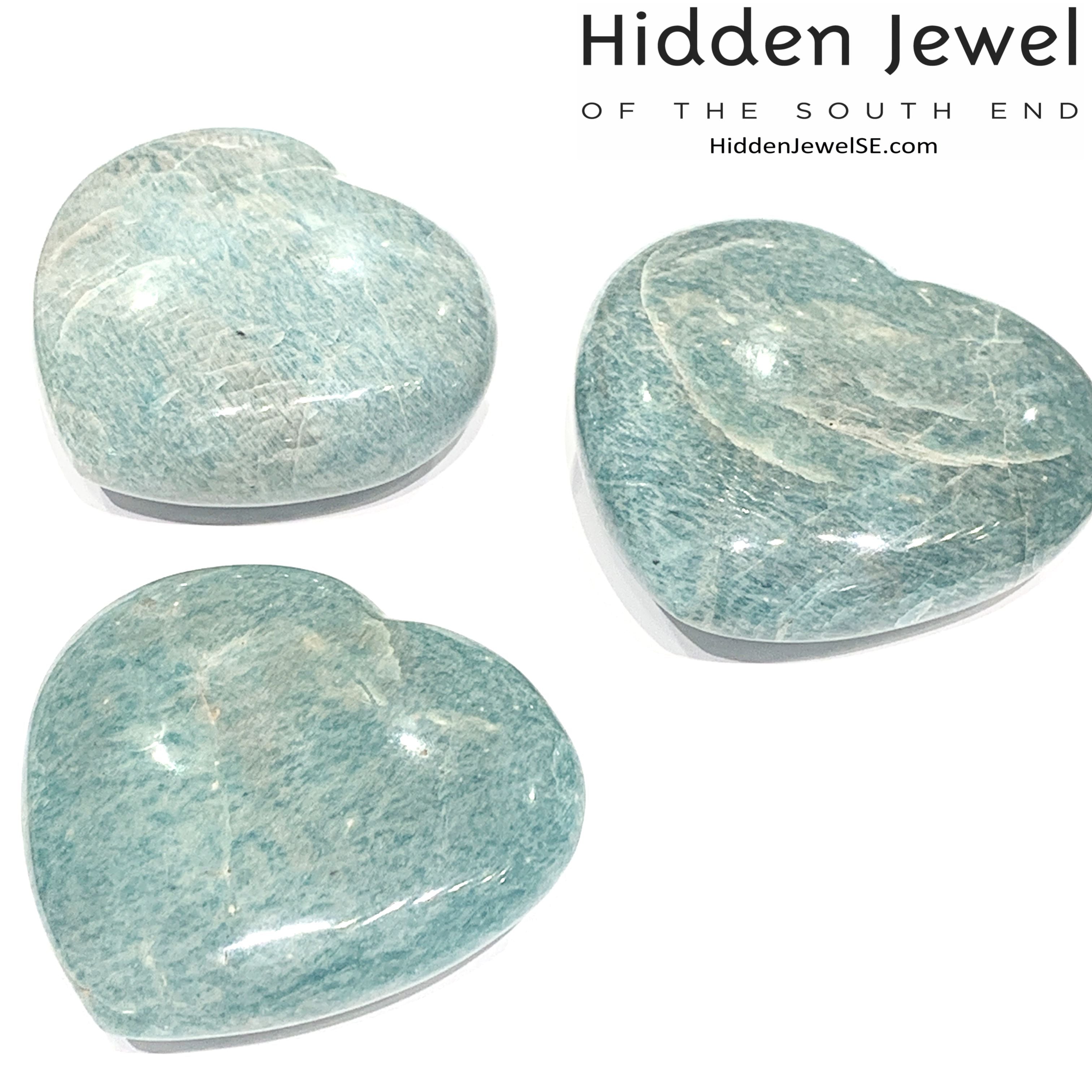 Amazonite gemstones hearts