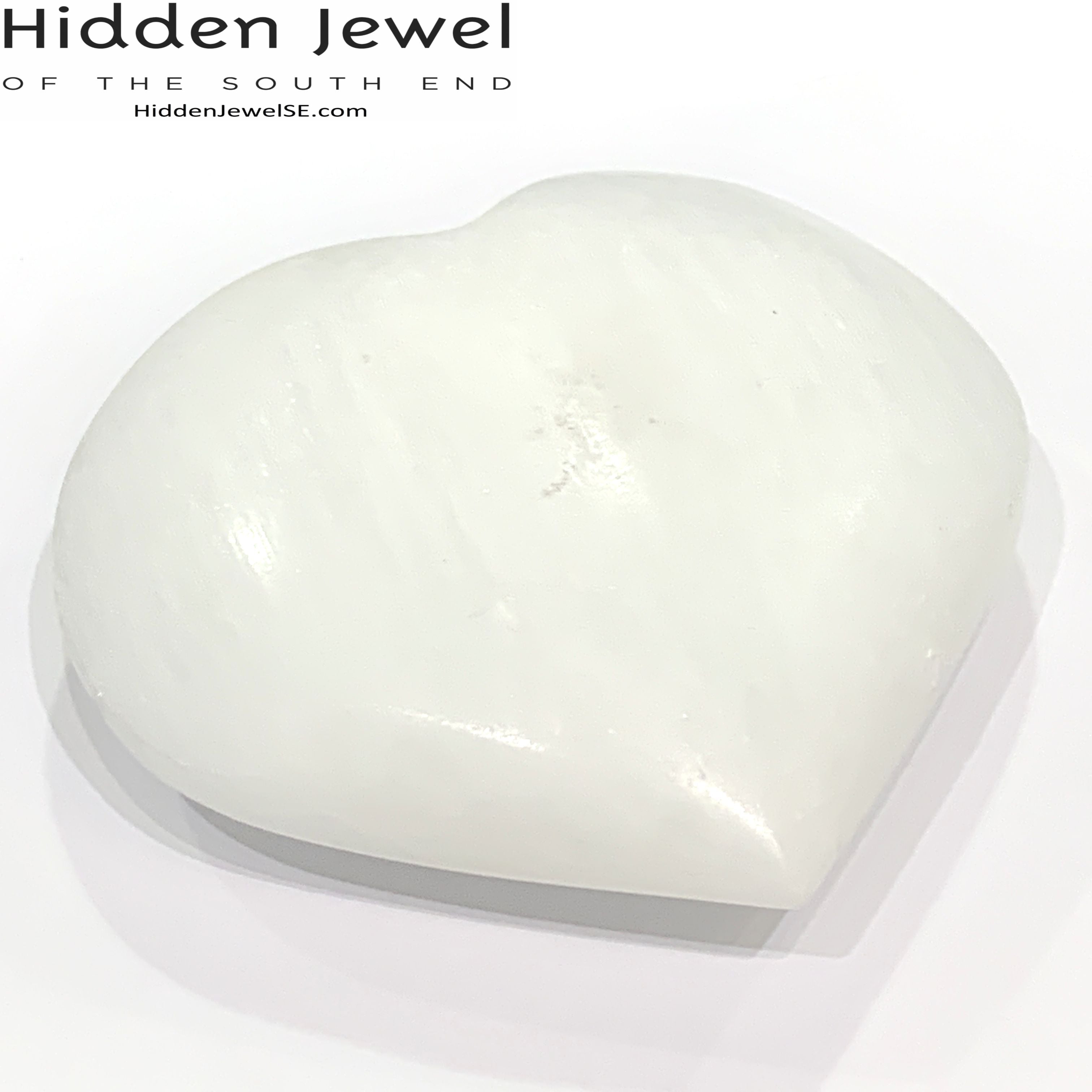 Selenite heart shaped gemstone