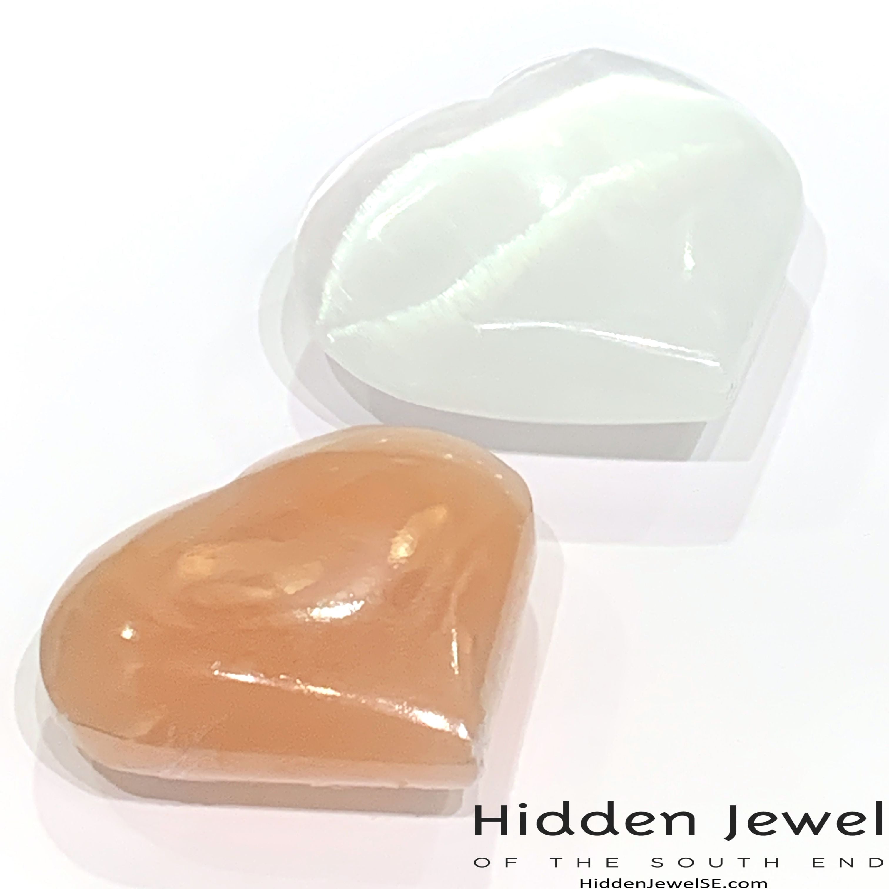 Selenite heart shaped gemstone
