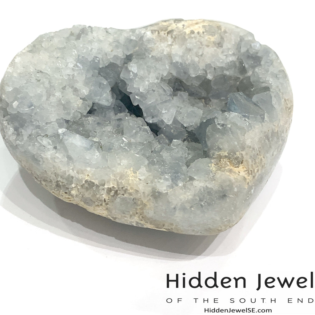 Celestite Gemstone hearts