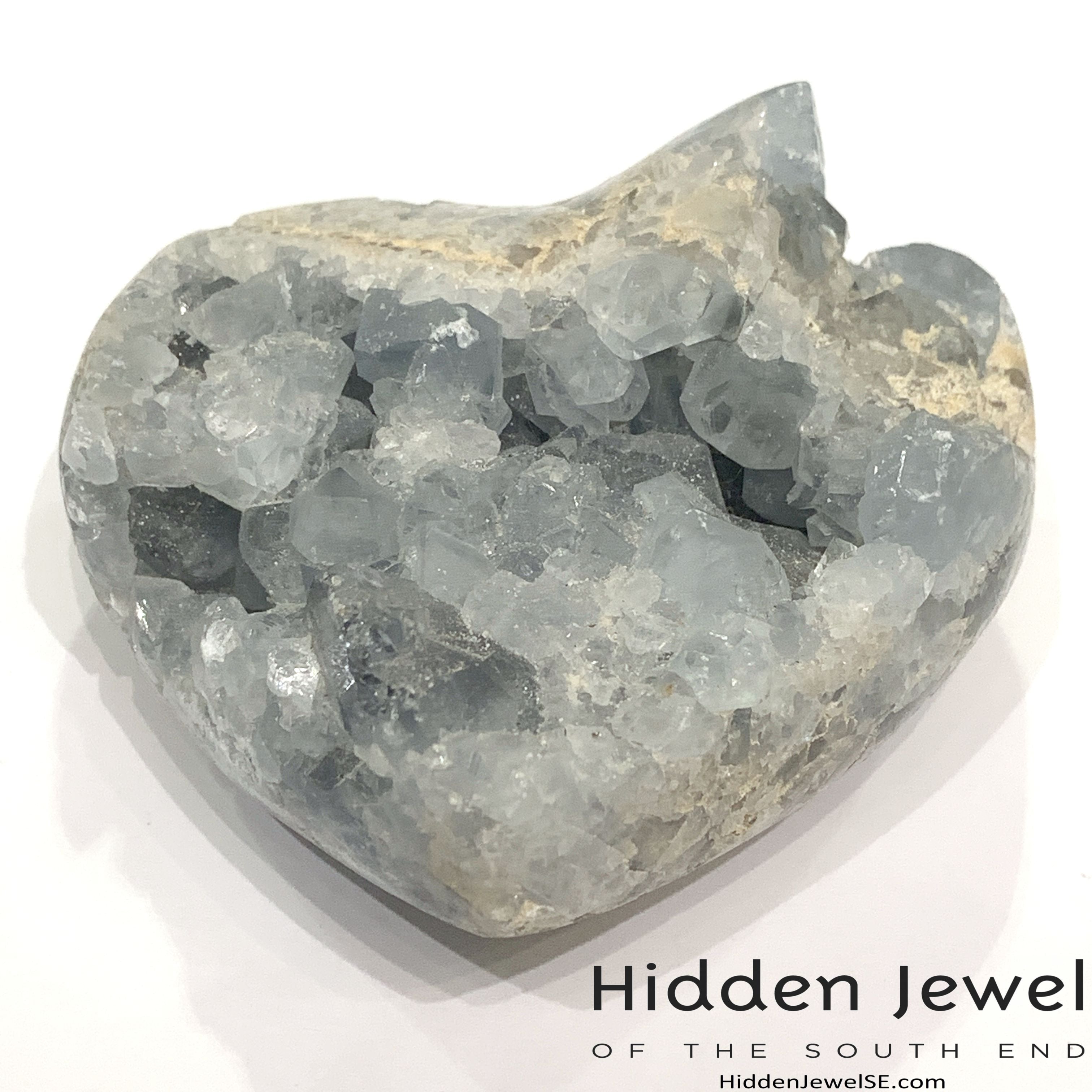 Celestite Gemstone hearts