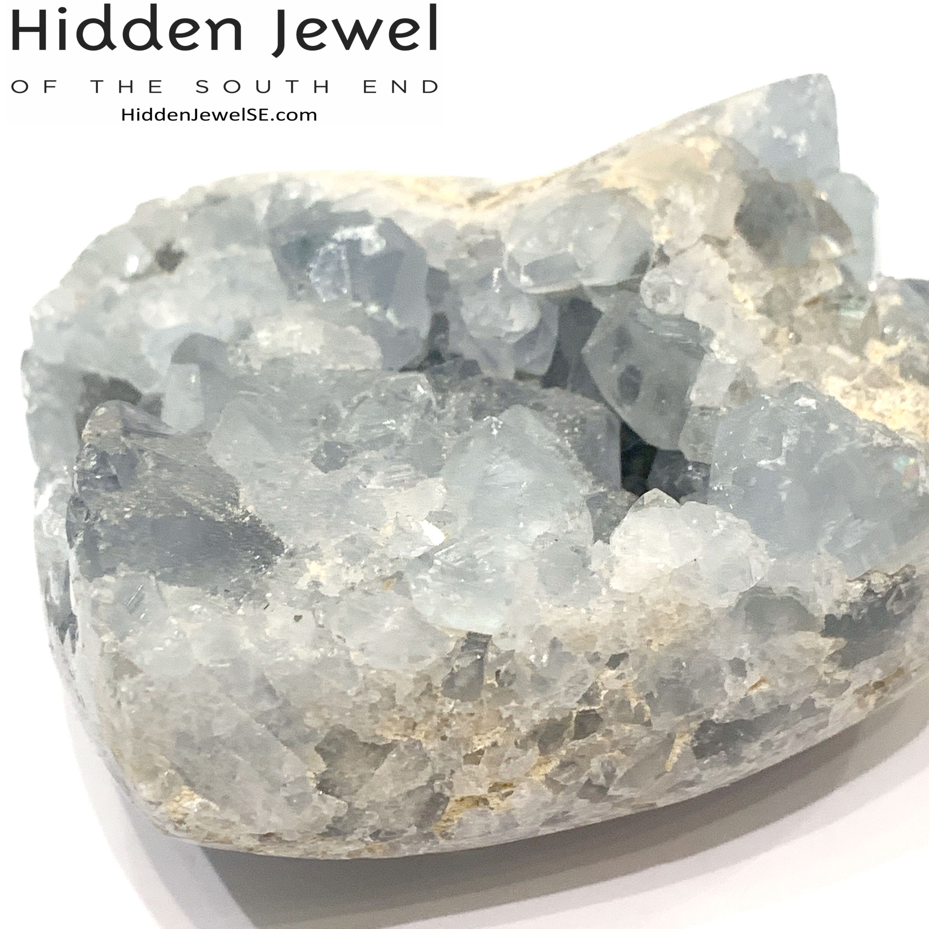 Celestite Gemstone hearts