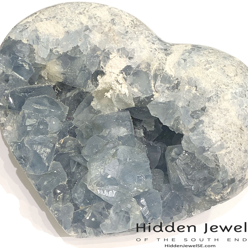 Celestite Gemstone hearts