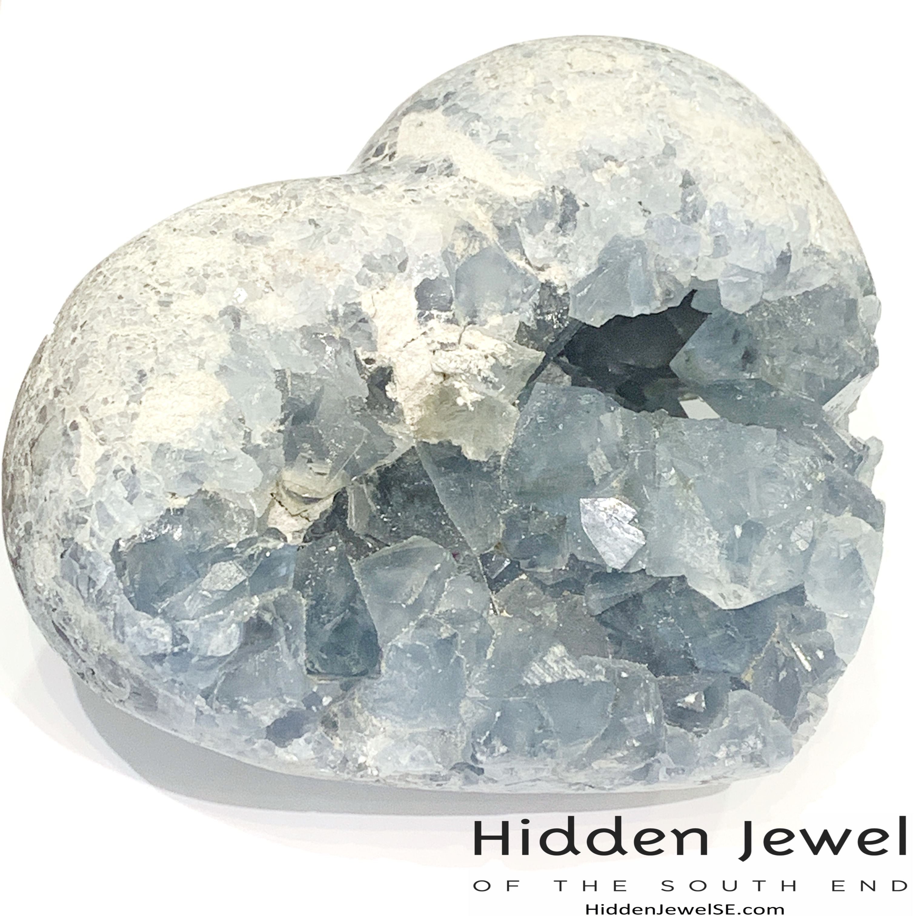 Celestite Gemstone hearts