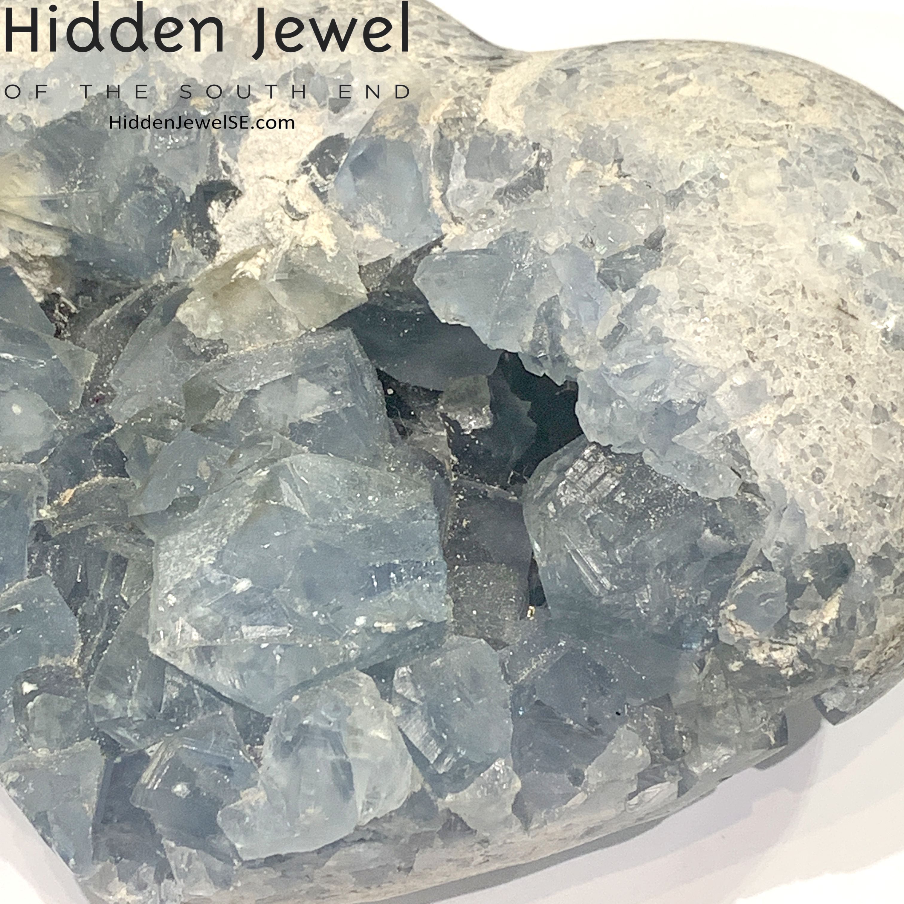 Celestite Gemstone hearts
