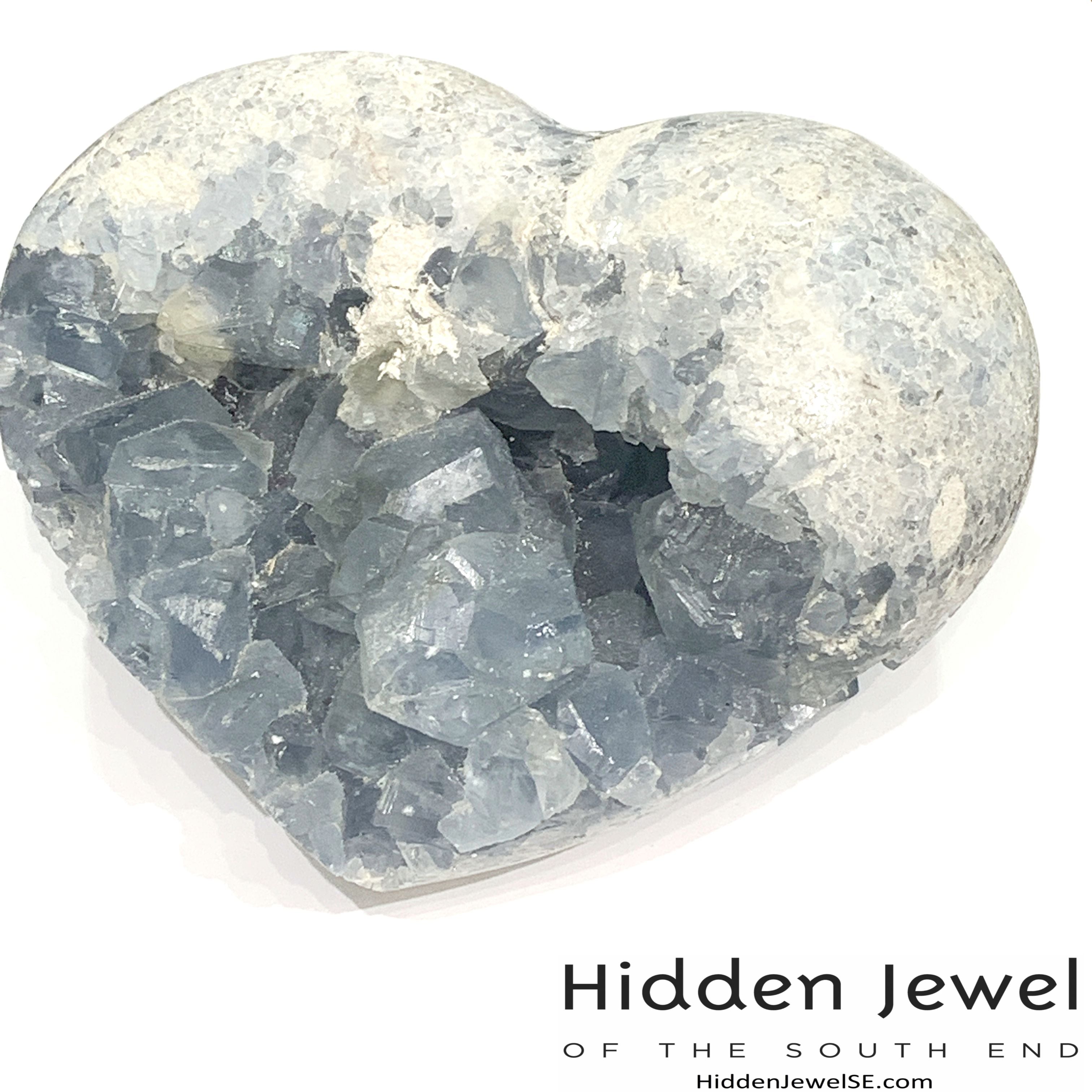 Celestite Gemstone hearts