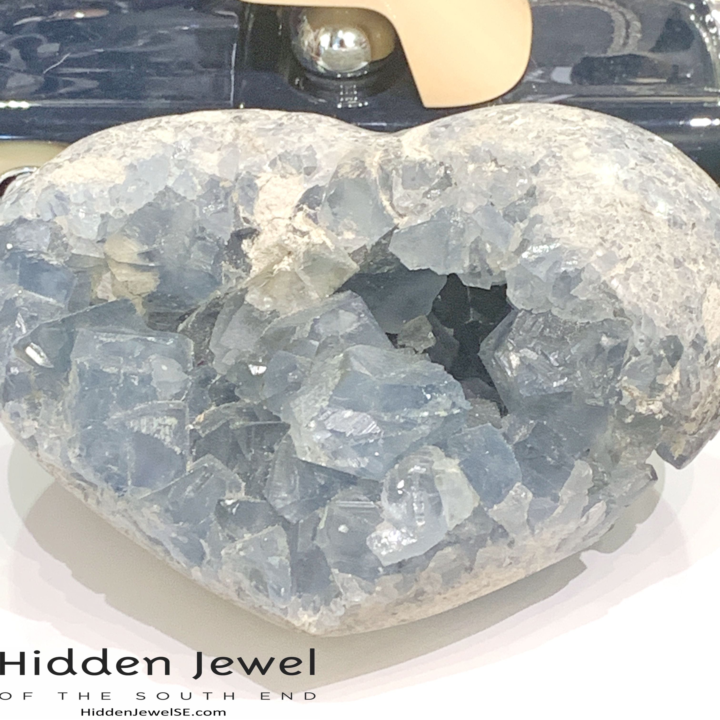 Celestite Gemstone hearts