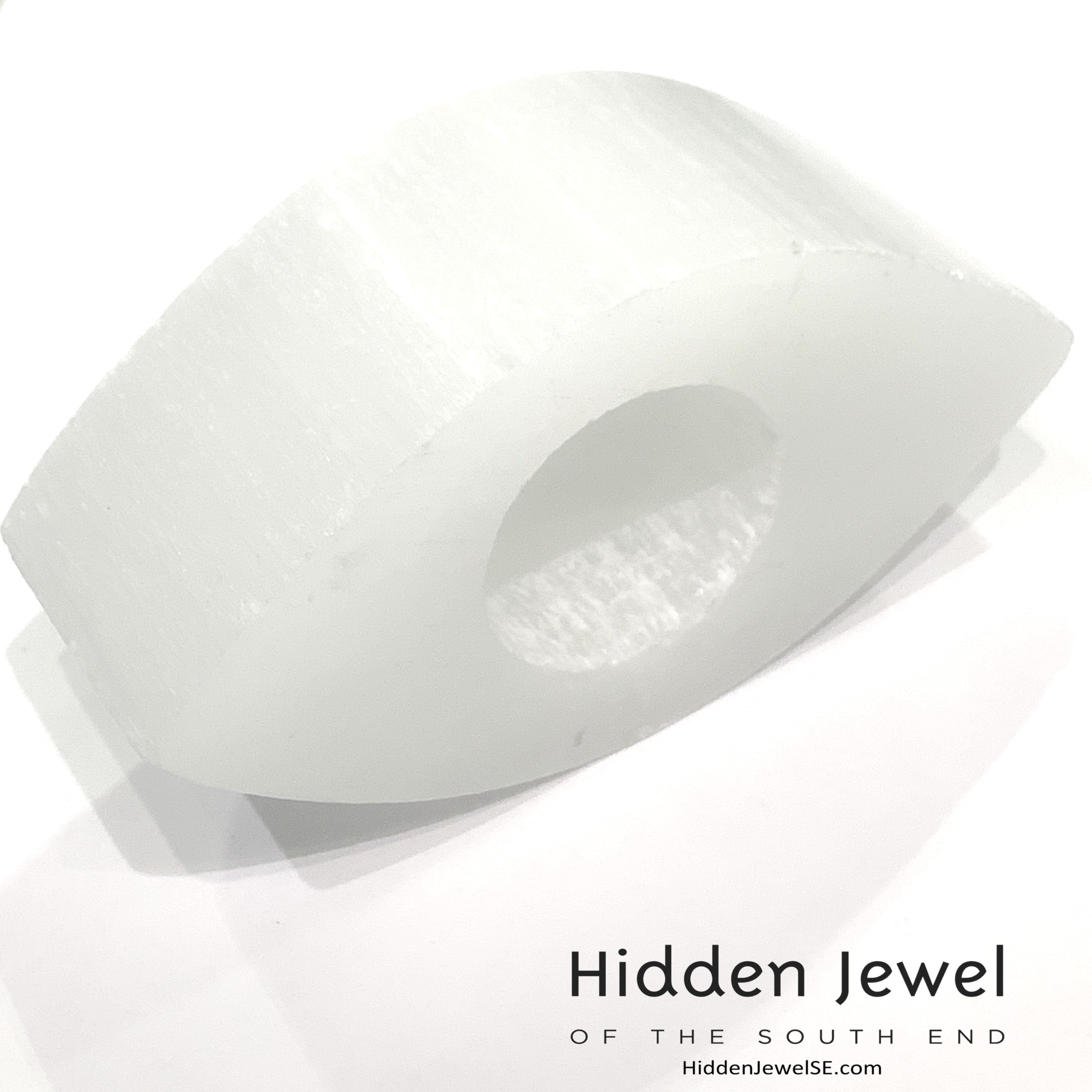 Selenite candle holder gemstone