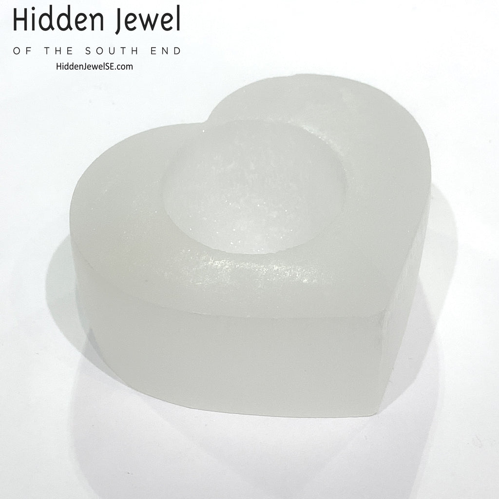 Selenite candle holder gemstone