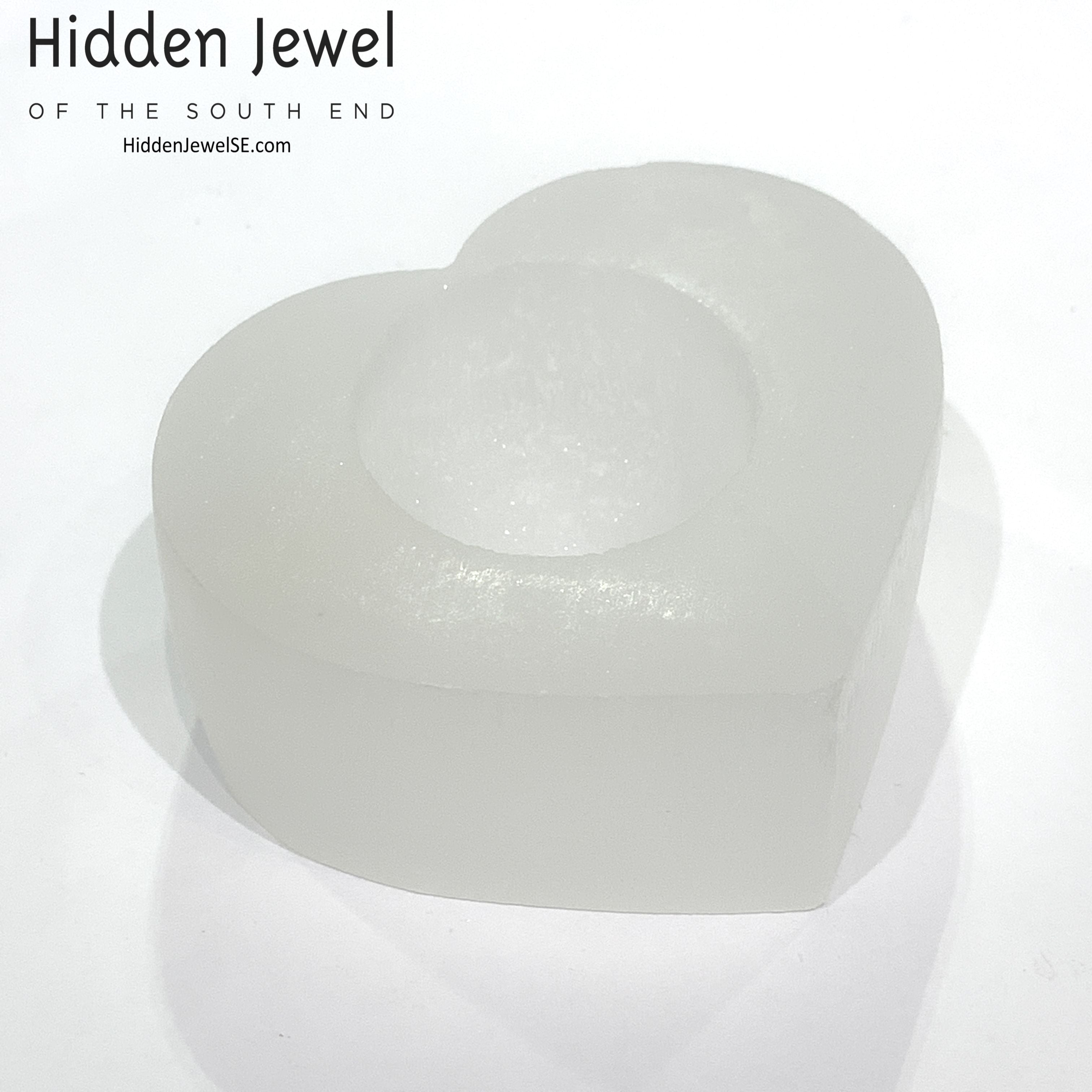 Selenite candle holder gemstone