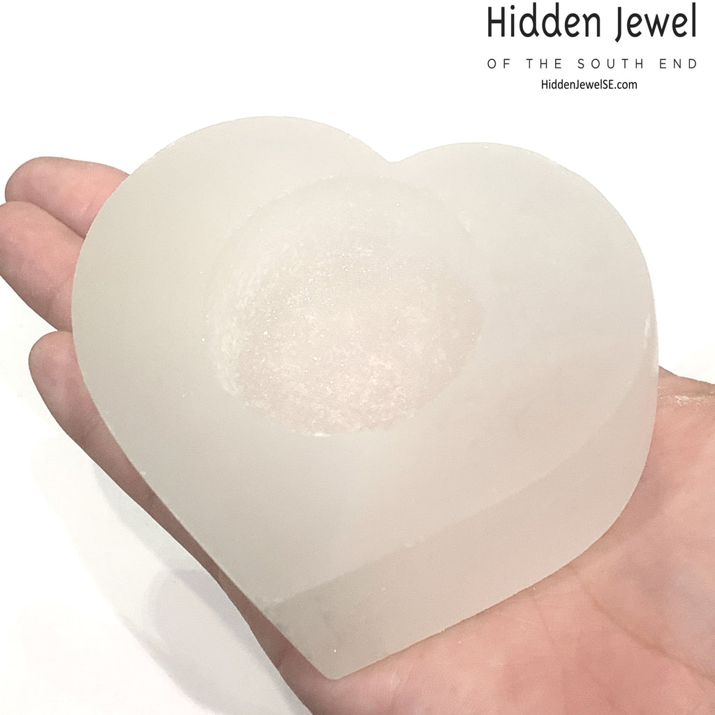 Selenite candle holder gemstone