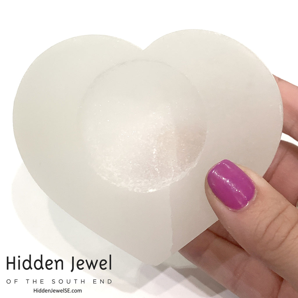 Selenite candle holder gemstone