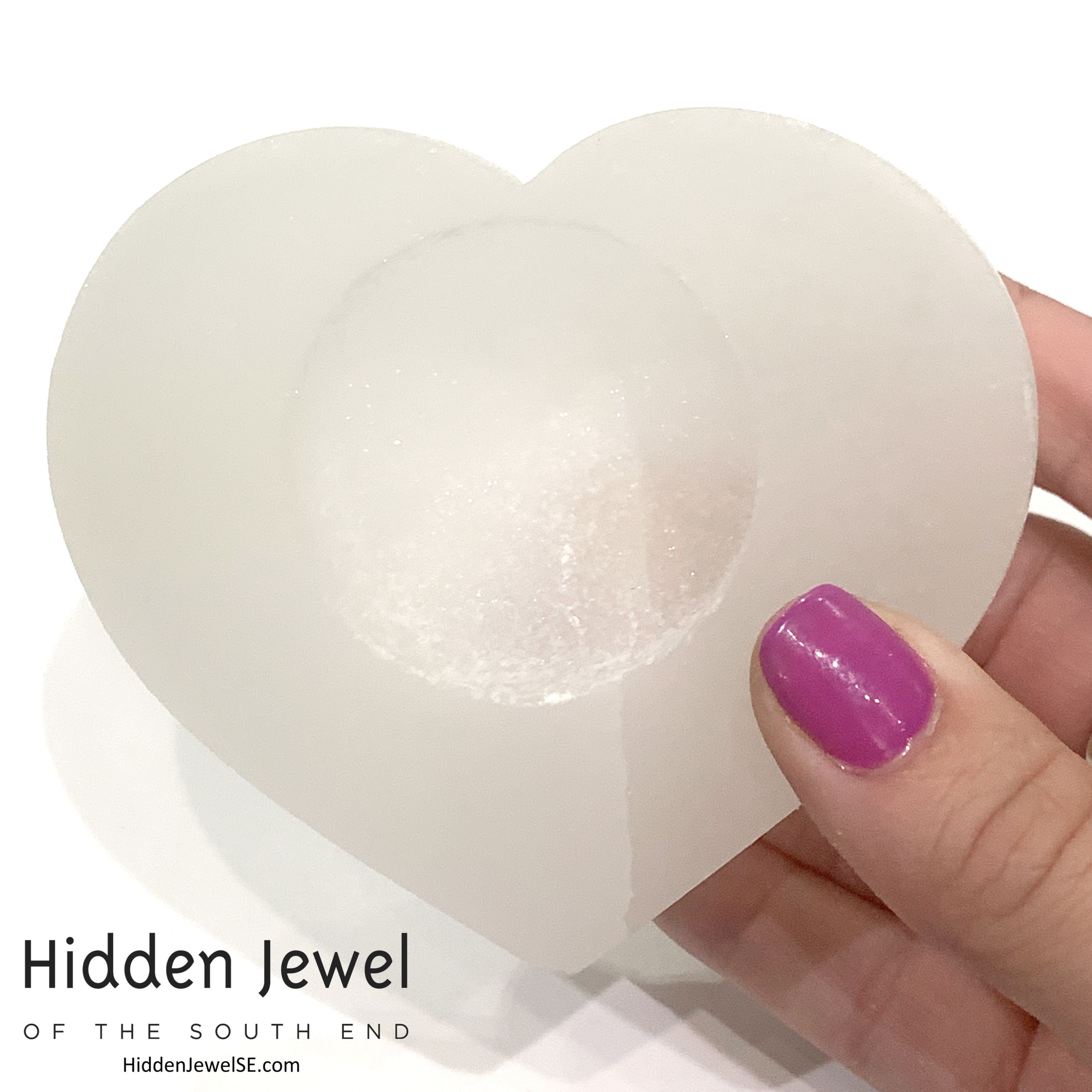 Selenite candle holder gemstone