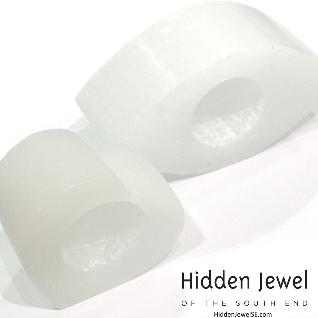 Selenite candle holder gemstone