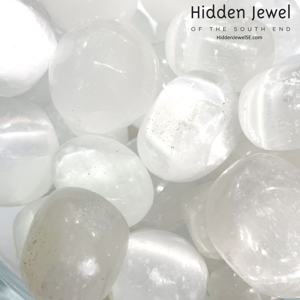 Selenite tumbled gemstone