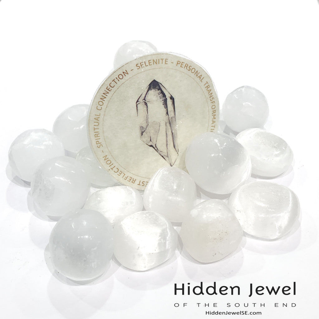 Selenite tumbled gemstone