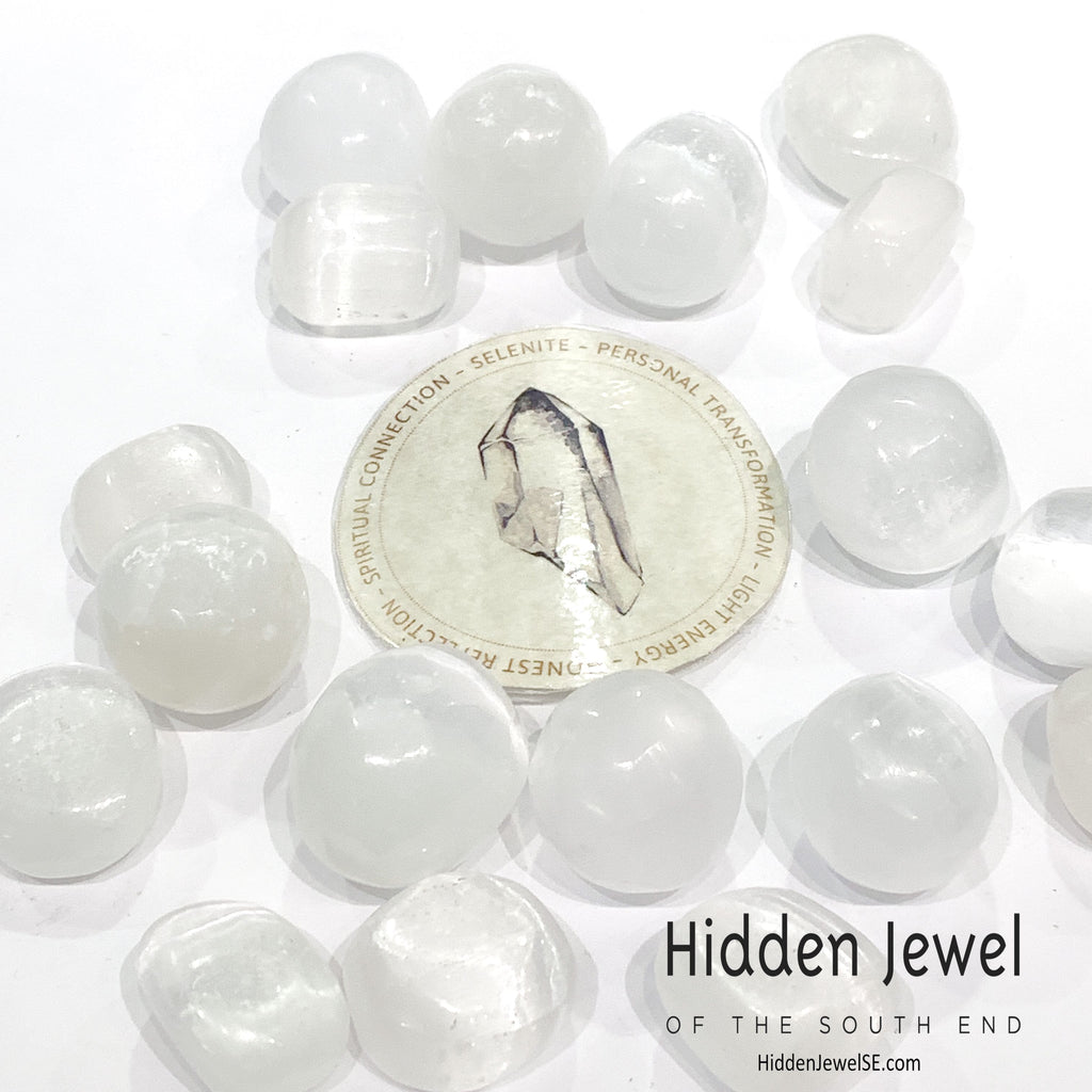 Selenite tumbled gemstone