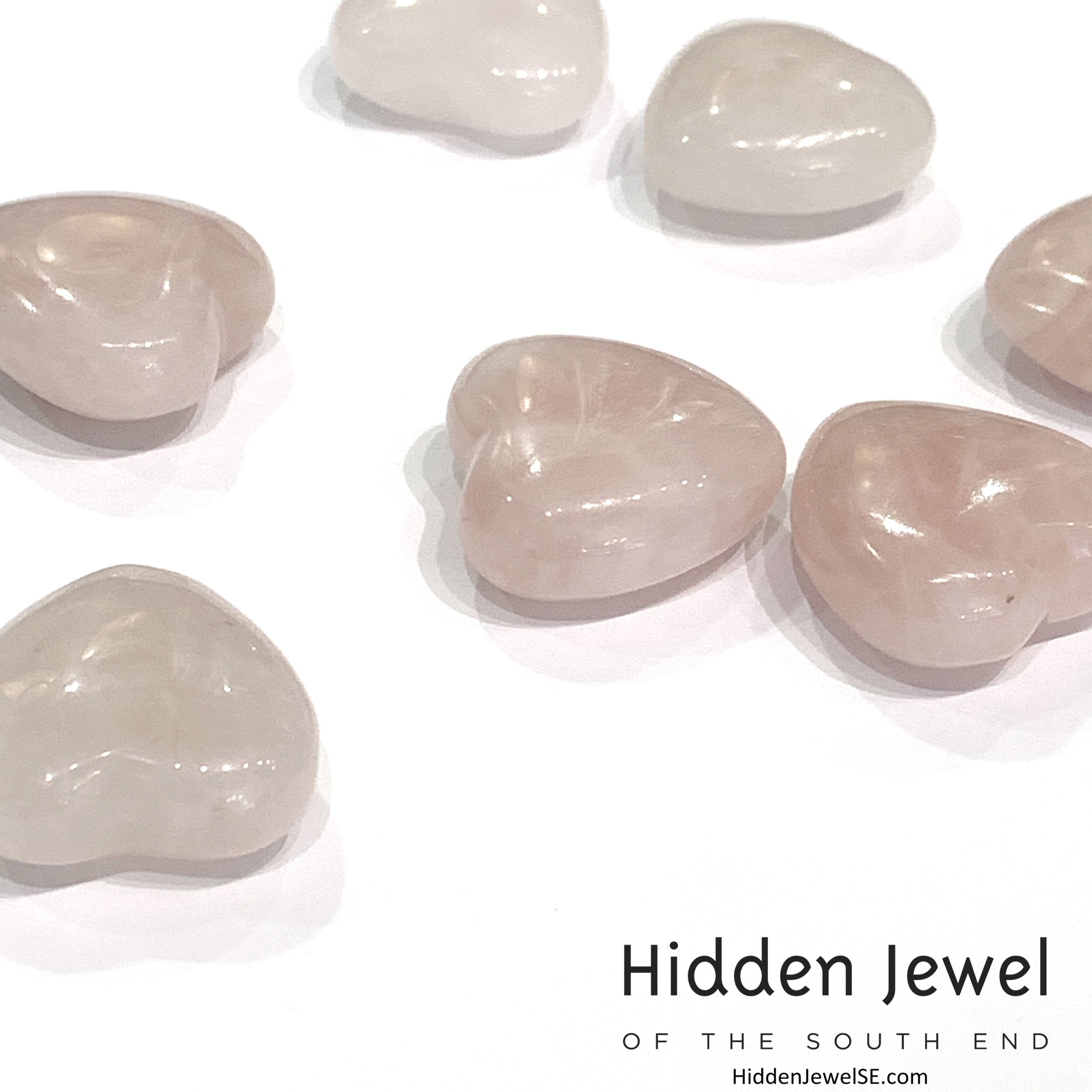 Rose Quartz Gemstone hearts, gemstones