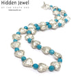 Genuine Hill Tribe Fine Silver hammered heart necklace with Turquoise gemstone beads