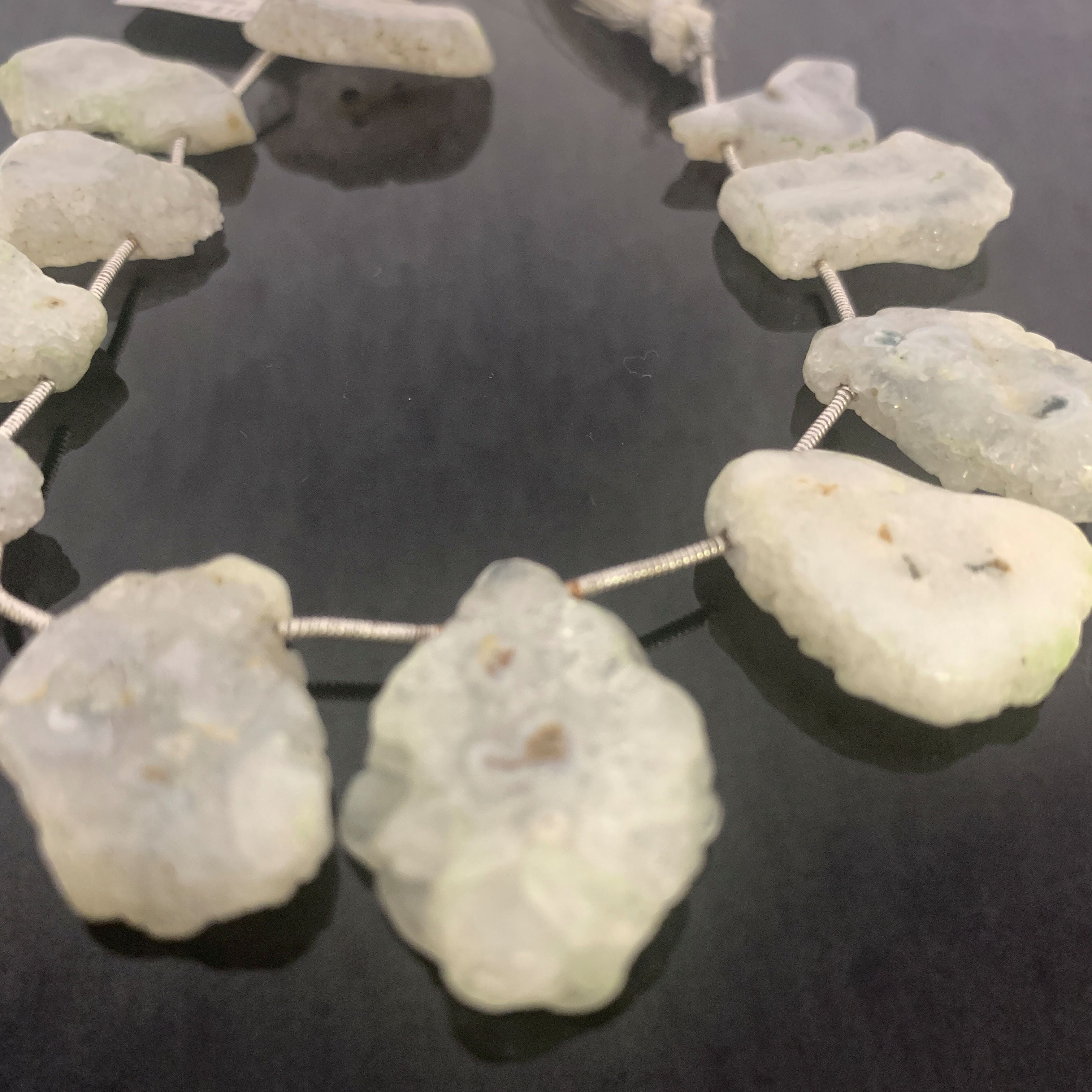 White Agate gemstone Strands