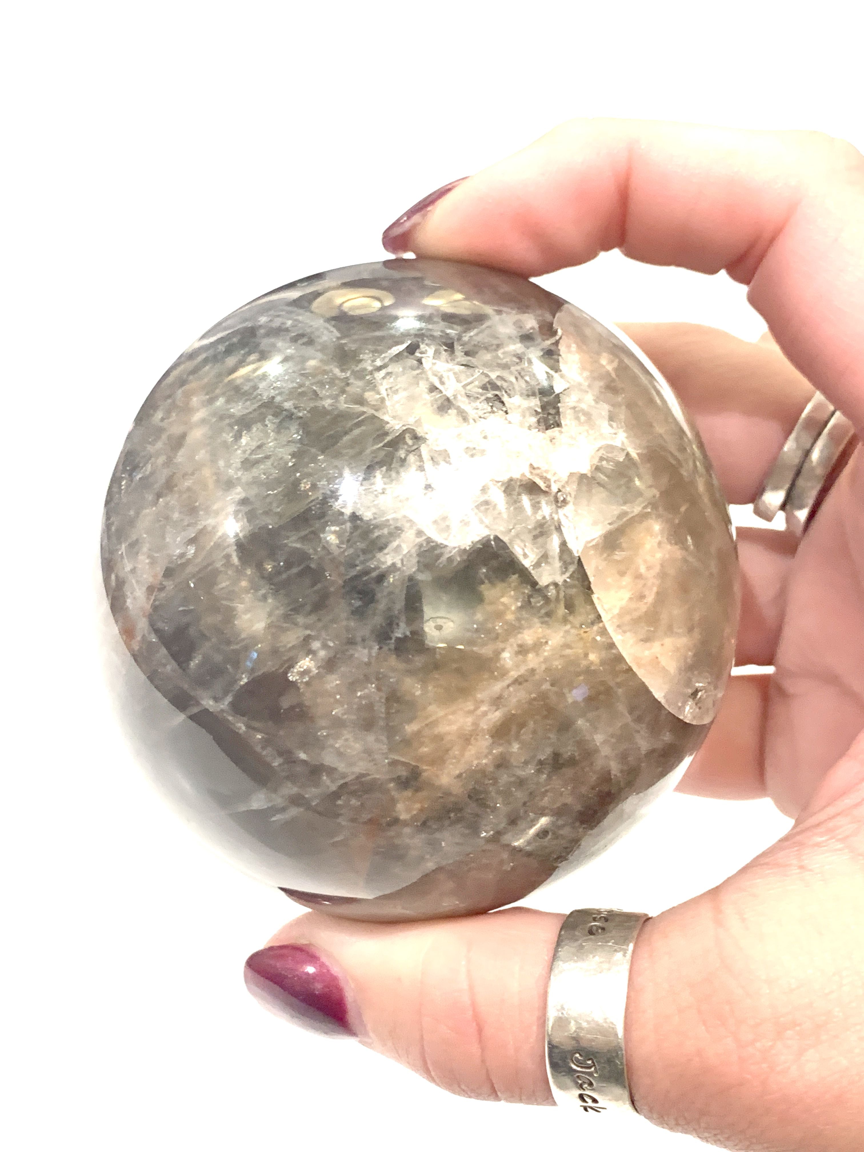 Black Moonstone Gemstone Sphere