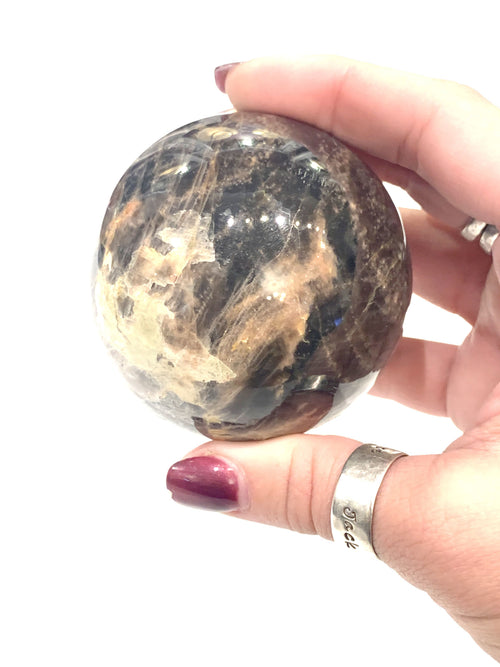 Black Moonstone Gemstone Sphere
