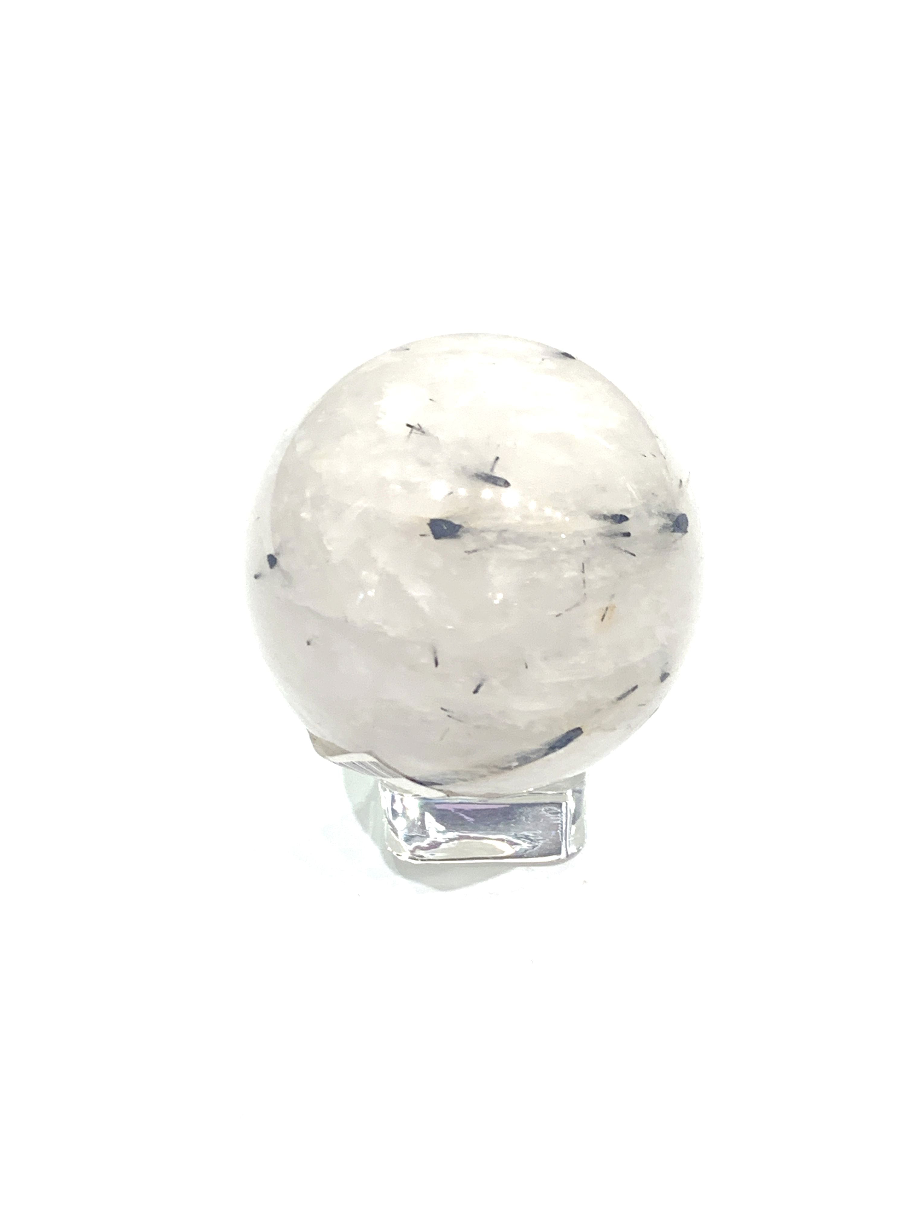 Tourmalinated Quartz Gemstone Sphere