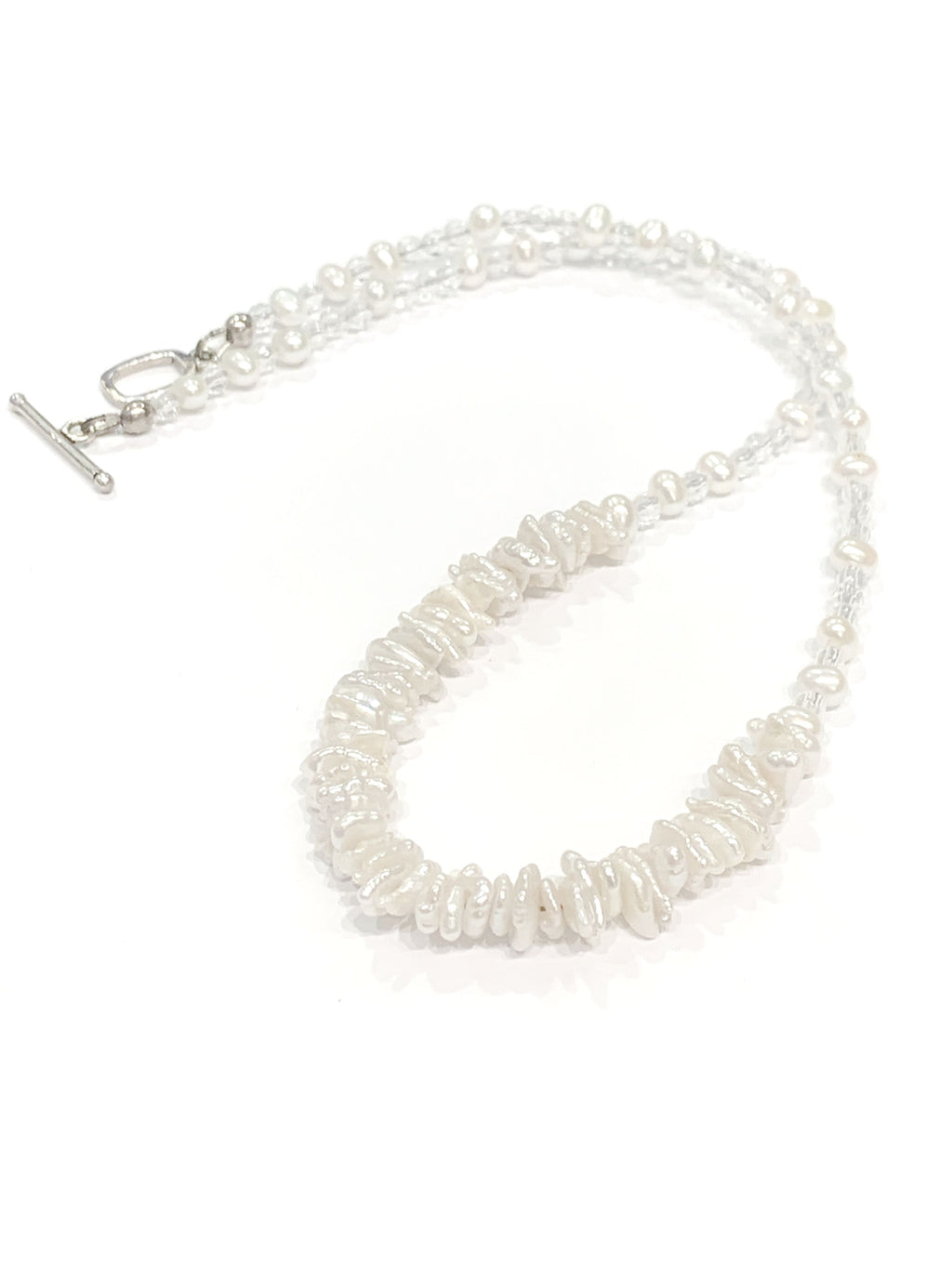 Fresh water Pearls & Rock Crystal  wedding necklace