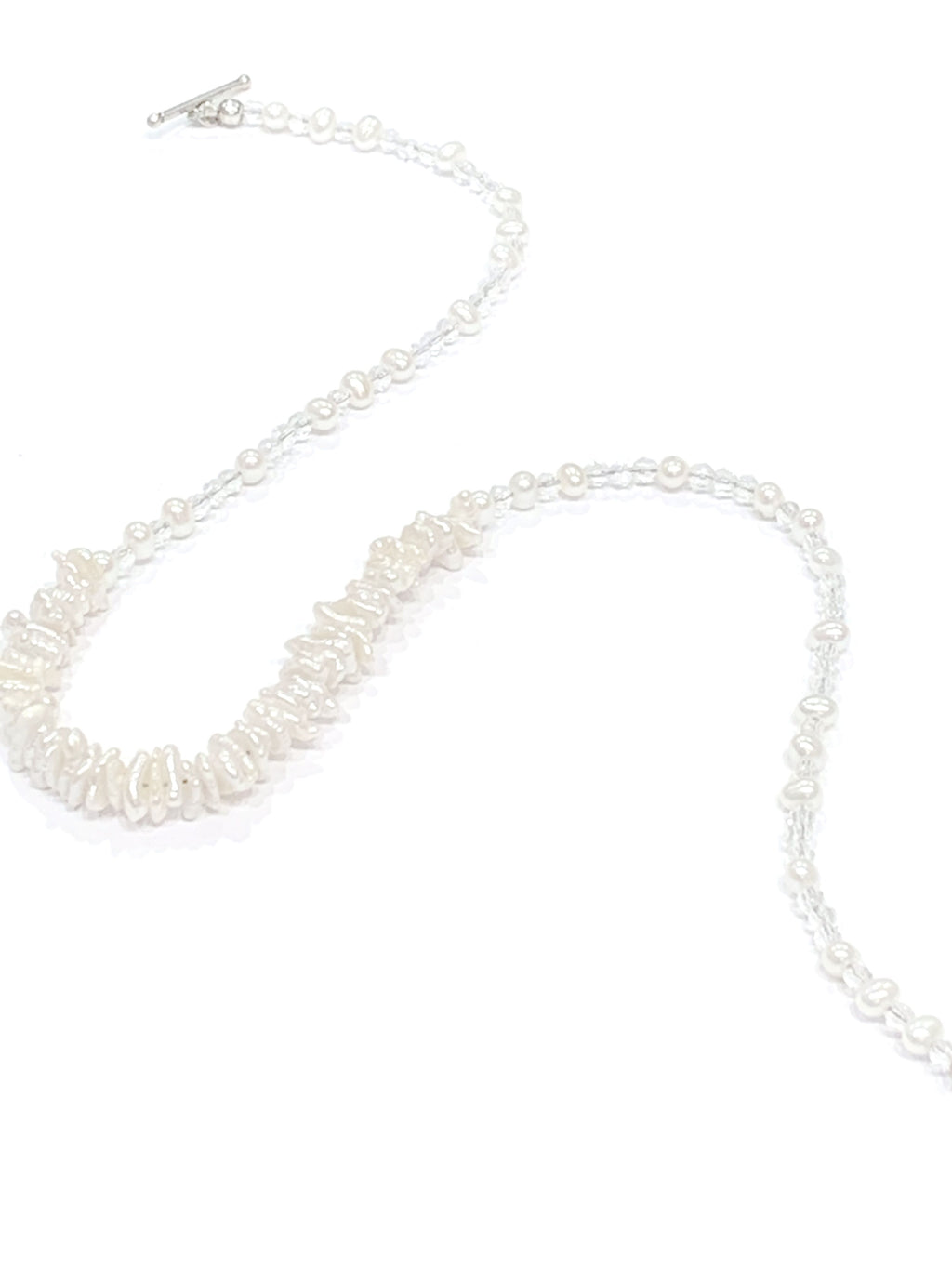 Fresh water Pearls & Rock Crystal  wedding necklace