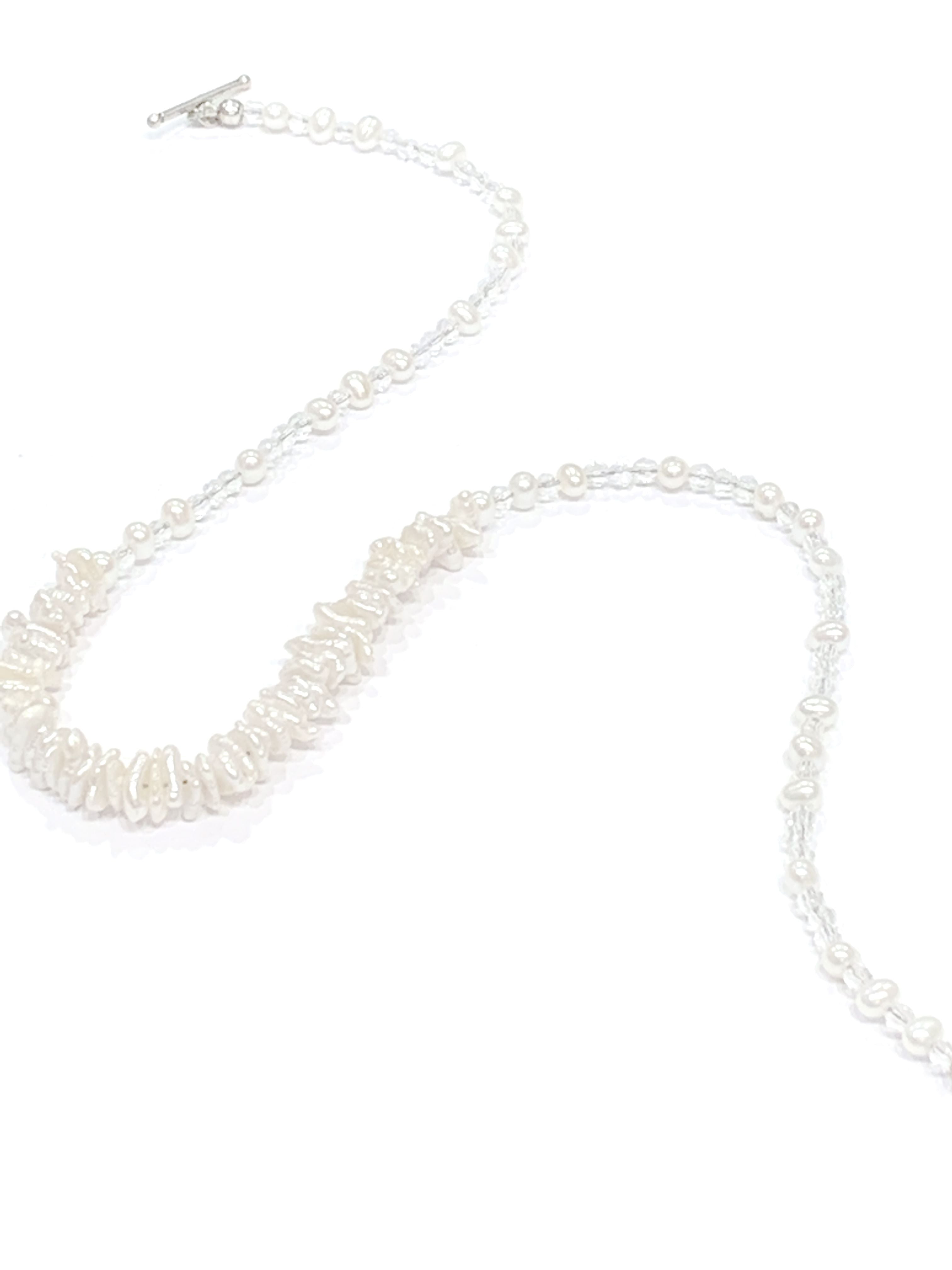Fresh water Pearls & Rock Crystal  wedding necklace