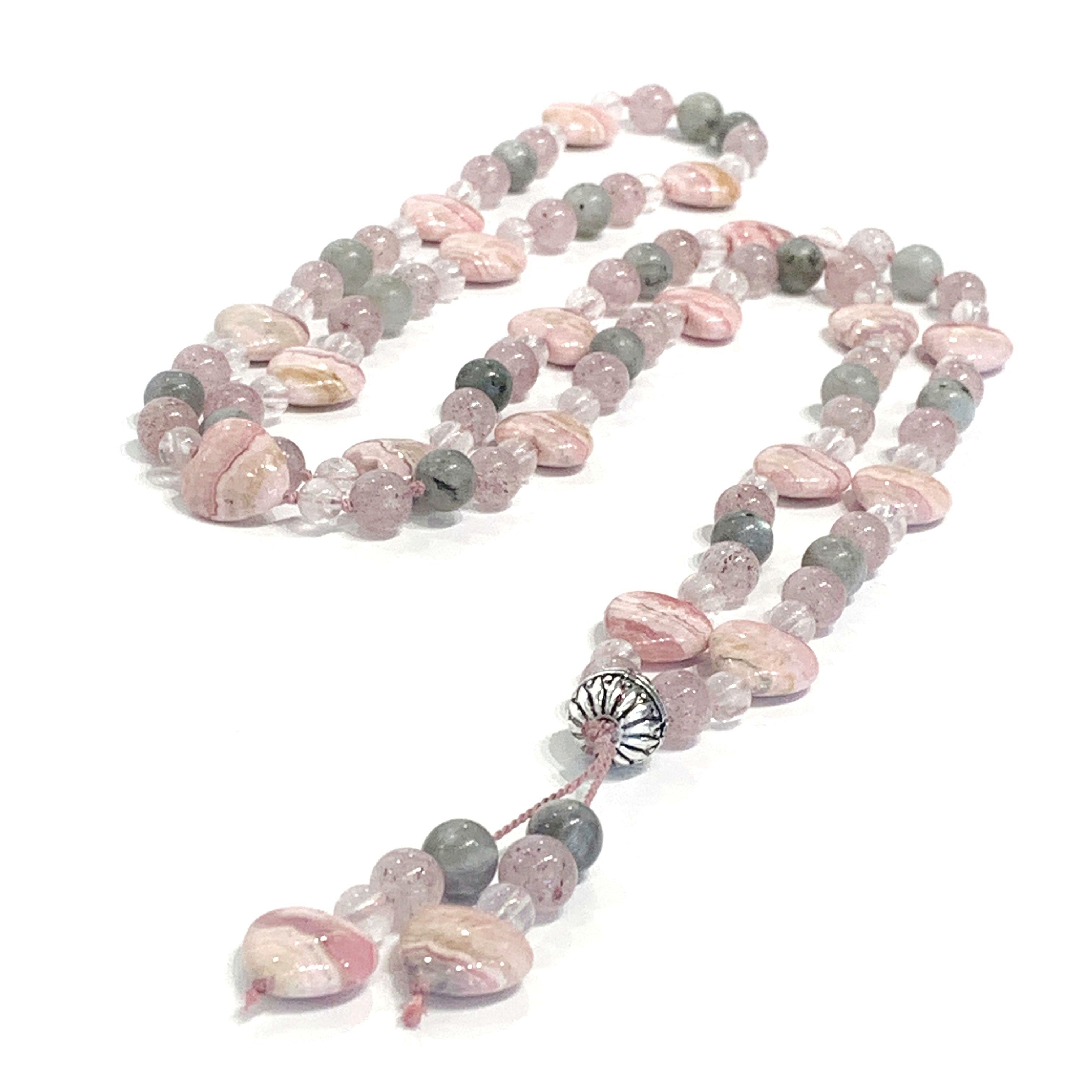 Rhodochrosite Mala, Labradorite Mala, Rose Quartz Mala, Cherry Quartz gemstone Mala