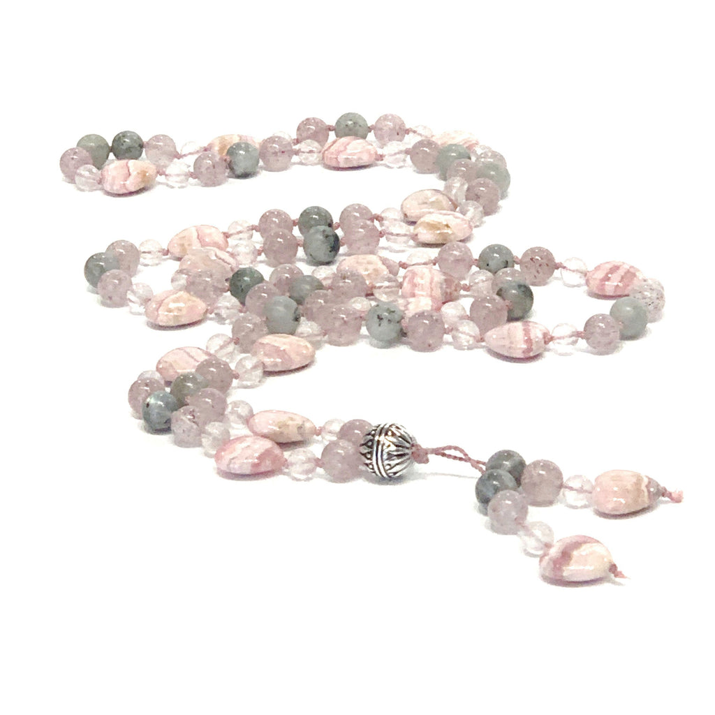 Rhodochrosite Mala, Labradorite Mala, Rose Quartz Mala, Cherry Quartz gemstone Mala