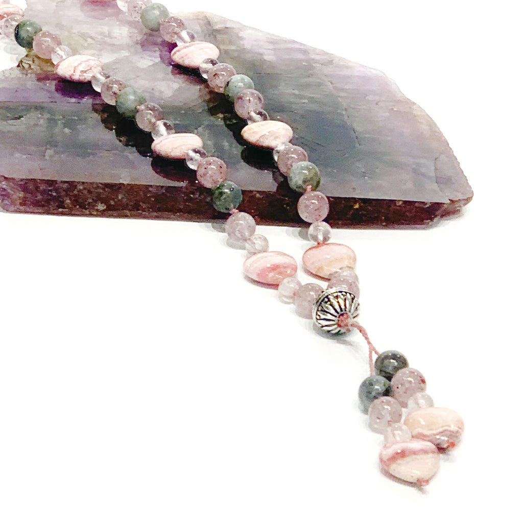 Rhodochrosite Mala, Labradorite Mala, Rose Quartz Mala, Cherry Quartz gemstone Mala