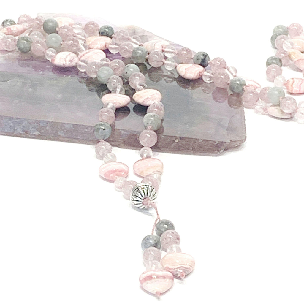 Rhodochrosite Mala, Labradorite Mala, Rose Quartz Mala, Cherry Quartz gemstone Mala
