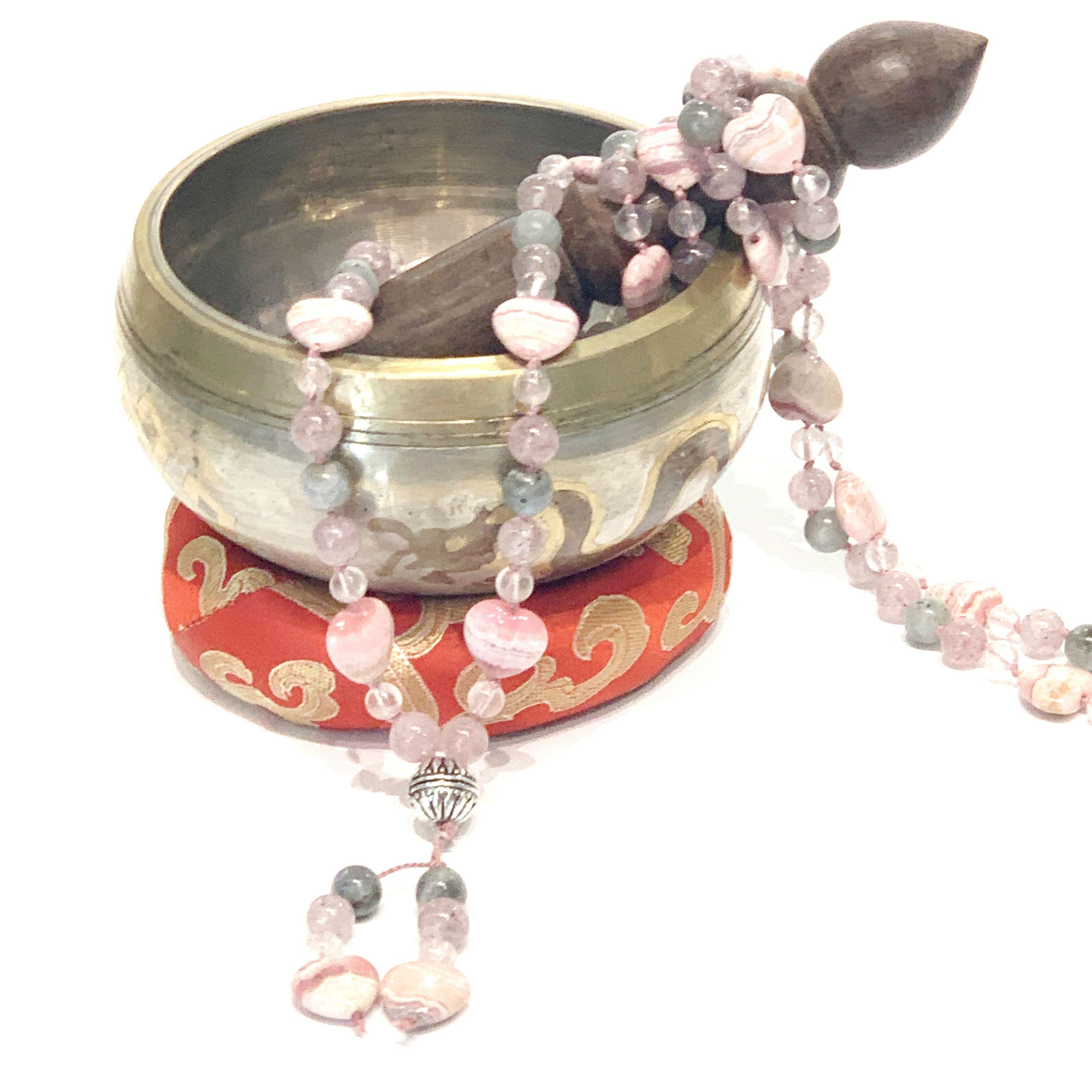 Rhodochrosite Mala, Labradorite Mala, Rose Quartz Mala, Cherry Quartz gemstone Mala