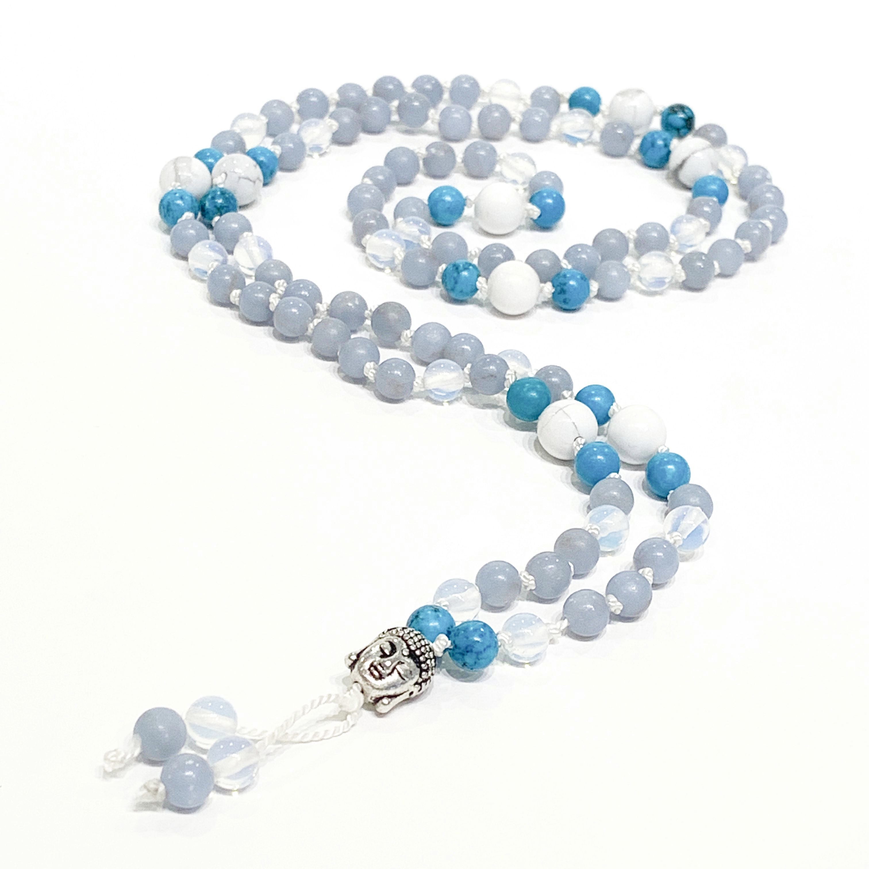 Mala Necklace, Angelite Mala, Turquoise Mala, Opalite Mala, Howlite mala