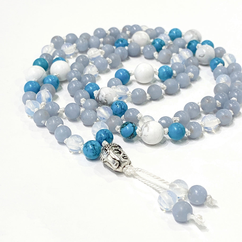 Mala Necklace, Angelite Mala, Turquoise Mala, Opalite Mala, Howlite mala