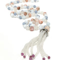 Angelite, Aquamarine, Ruby, Rose Quartz, Pink Opal, and Opalite gemstone  Mala necklace, jewelry