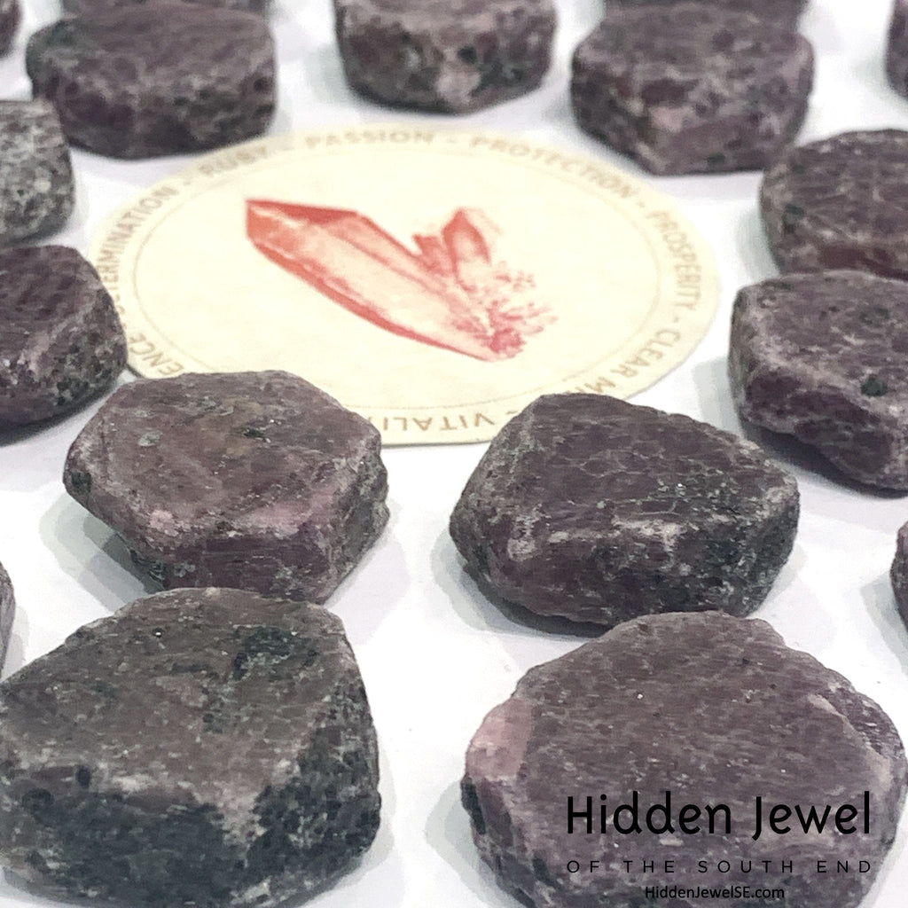 Ruby Hexagon Shapes Raw