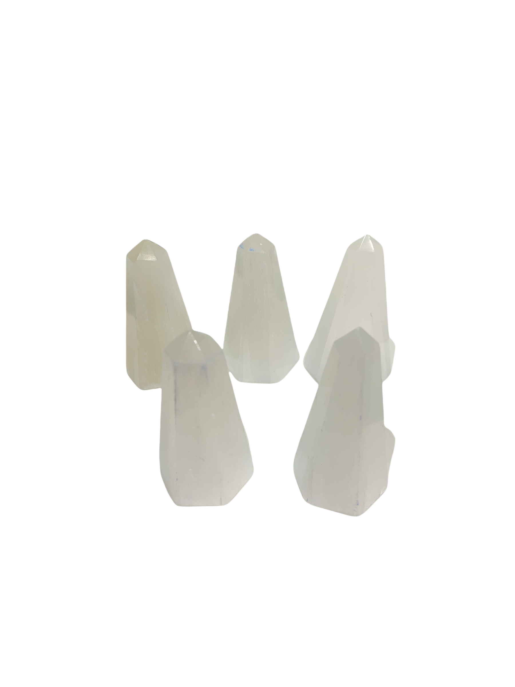 Selenite Gemstone pyramid / cube