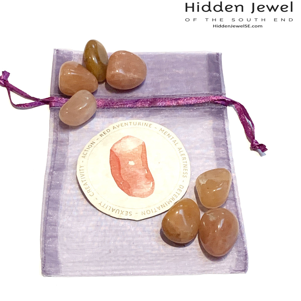 Red Aventurine Gemstone grouping center overview