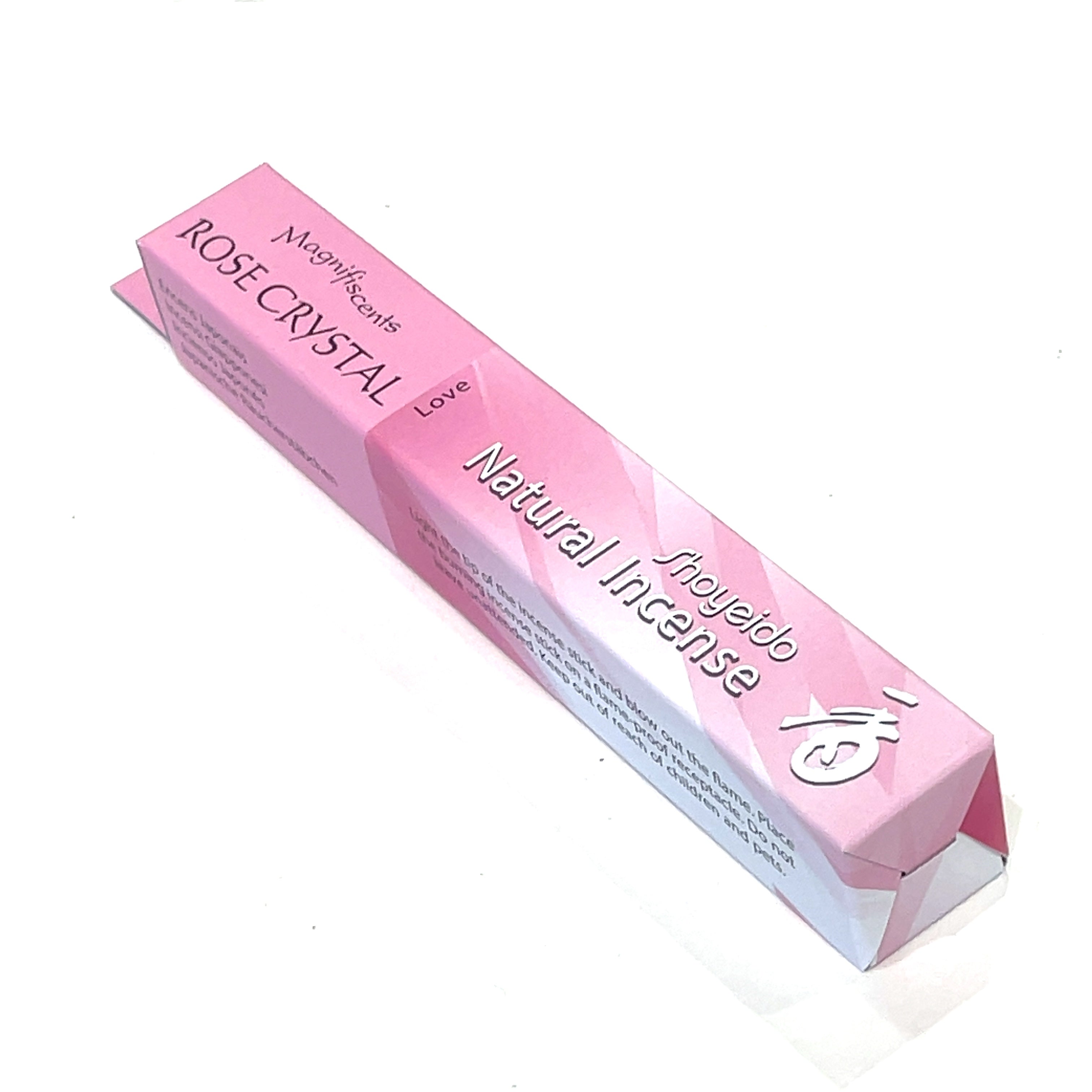 Shoyeido Natural Jewel Incense Rose Crystal on a white background overview.