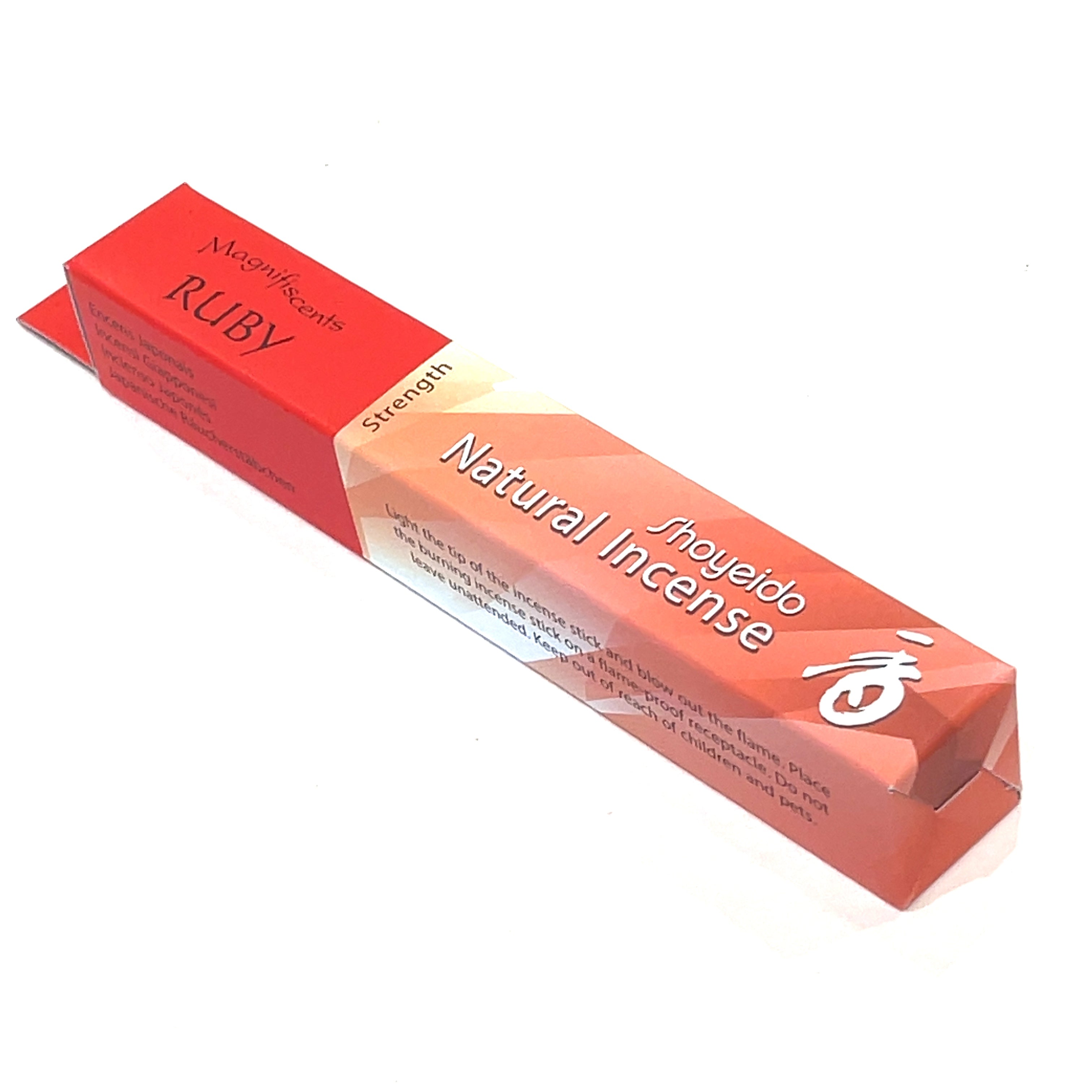 Shoyeido Natural Jewel Incense Ruby on a white background overview. 